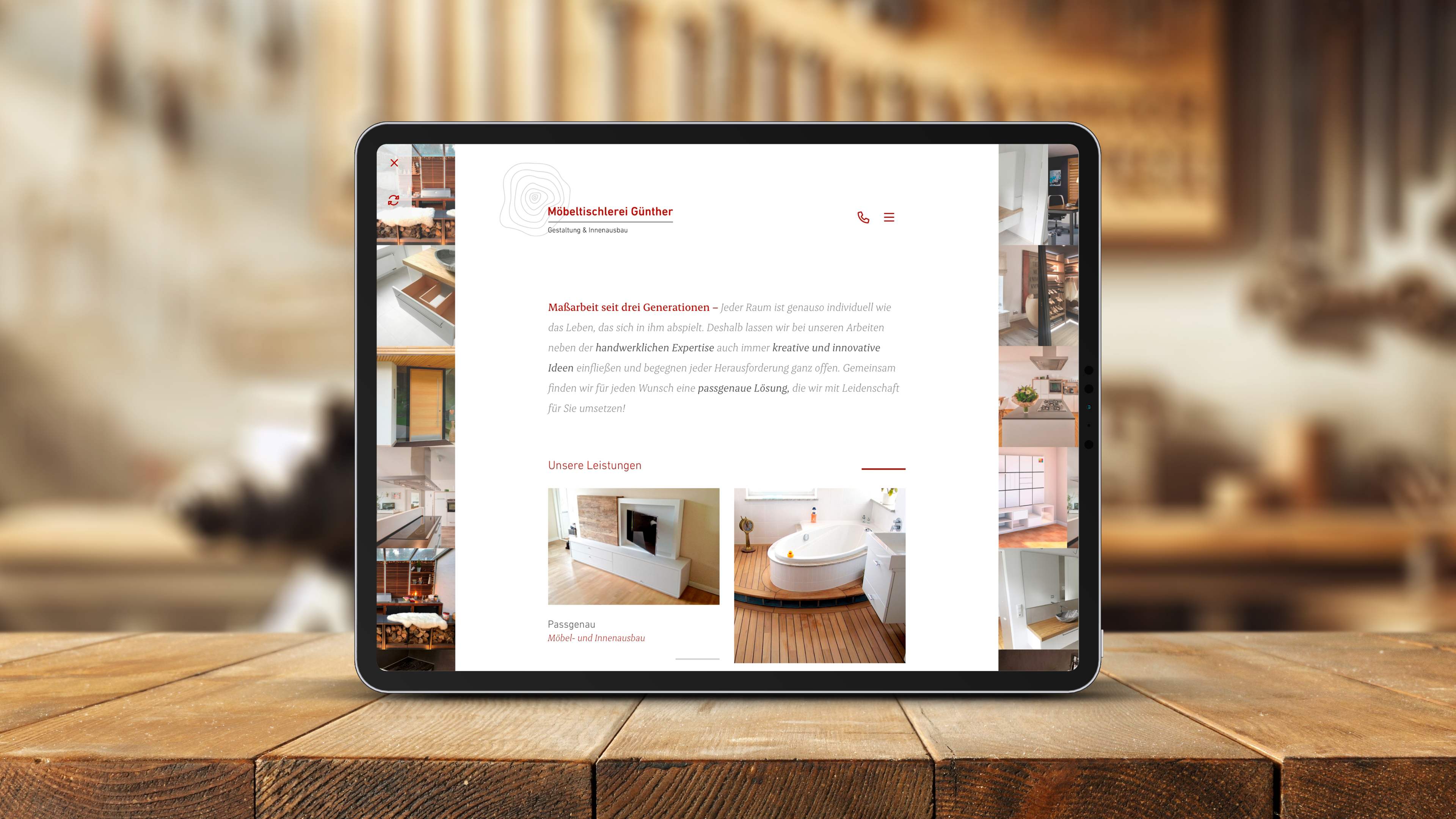 Die neue Website für die Tischlerei Günther