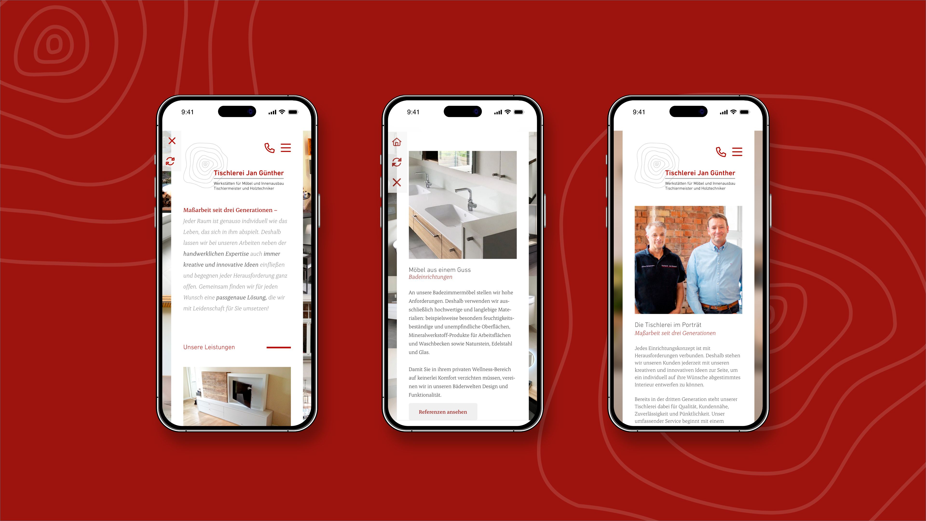 Die neue Website in der mobilen Ansicht
