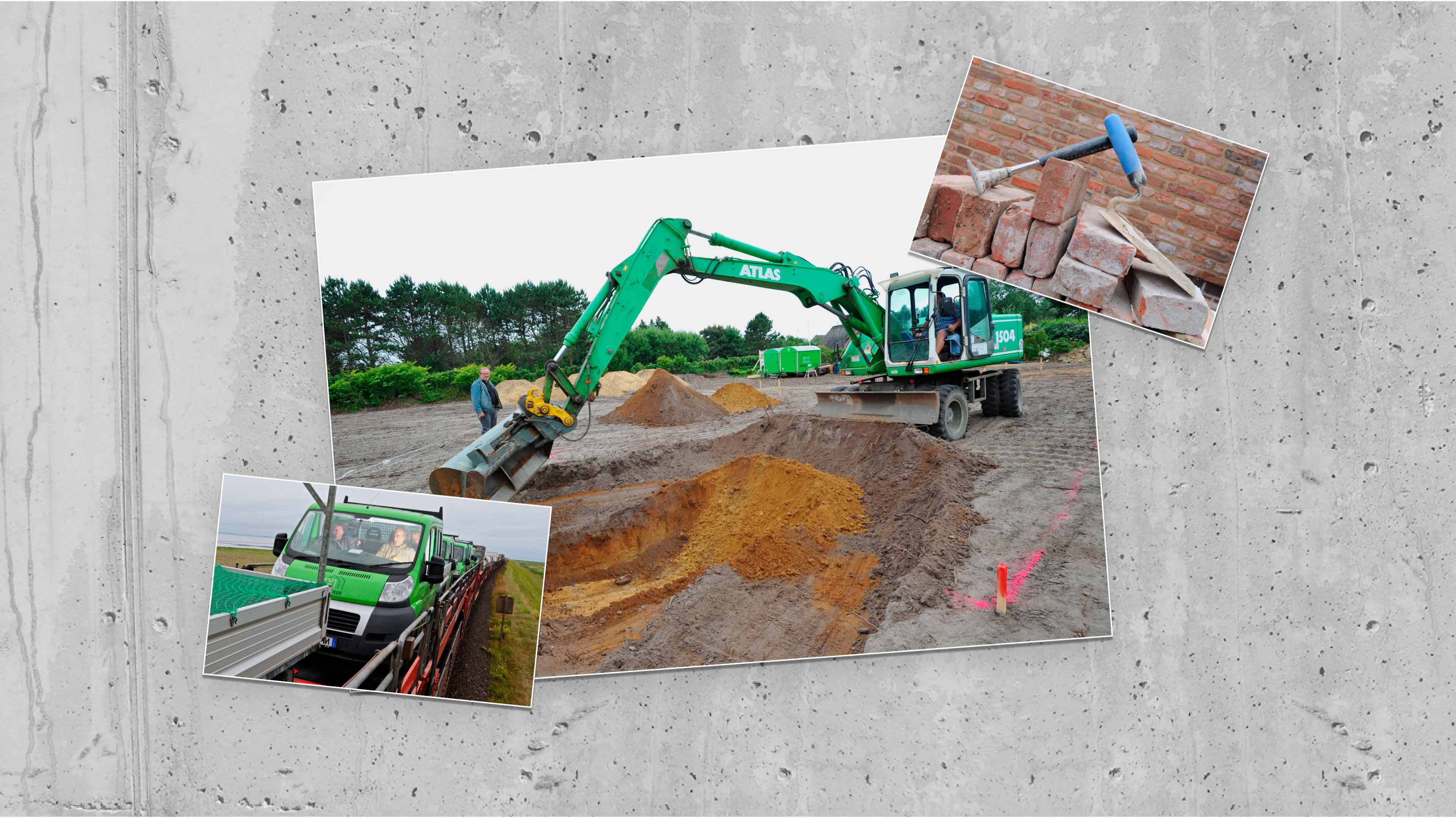 hochzwei_kerstenbau_slider_03.jpg Grüner Bagger steht auf einer Baustelle
