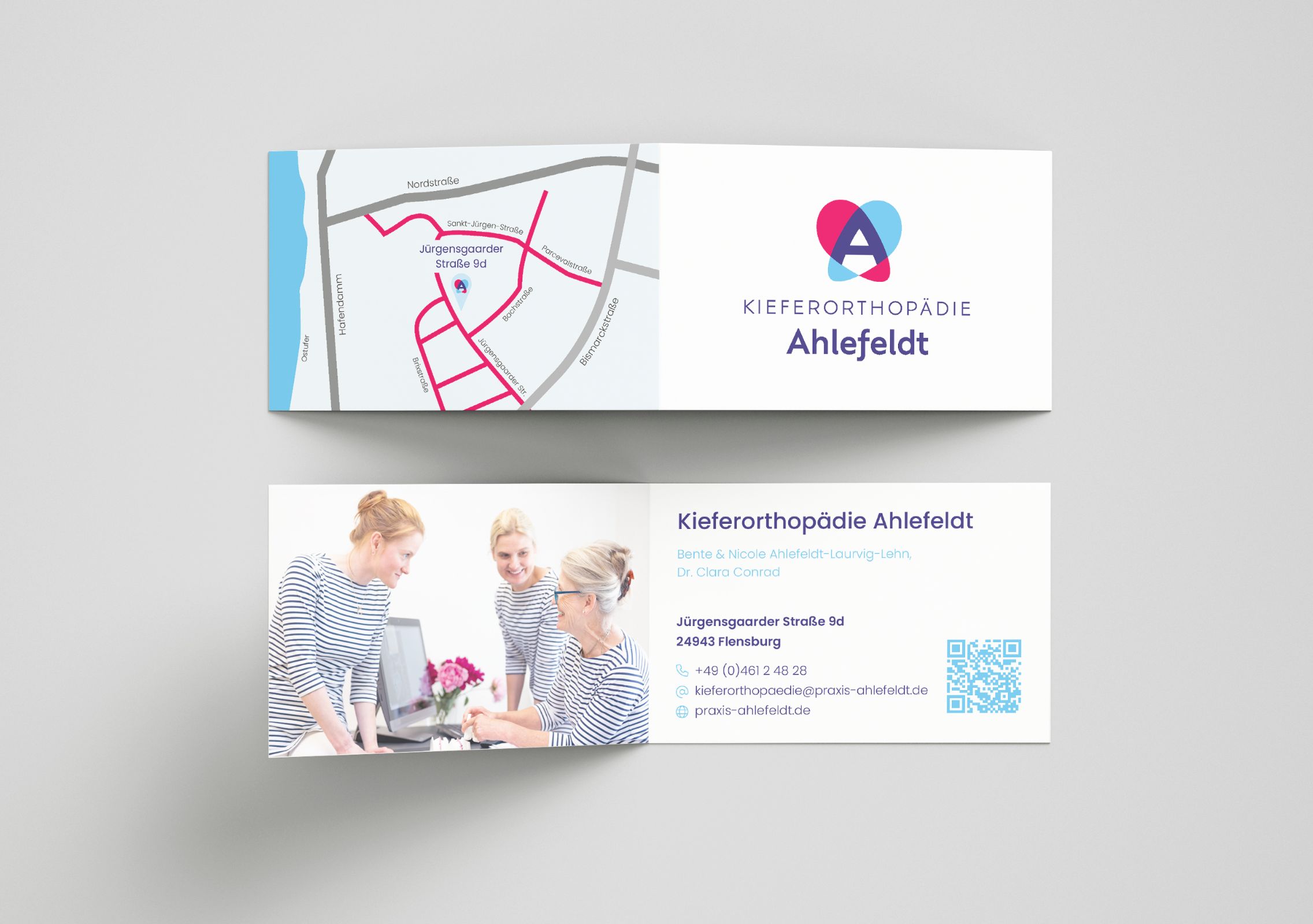 Ansicht der Visitenkarte der Praxis