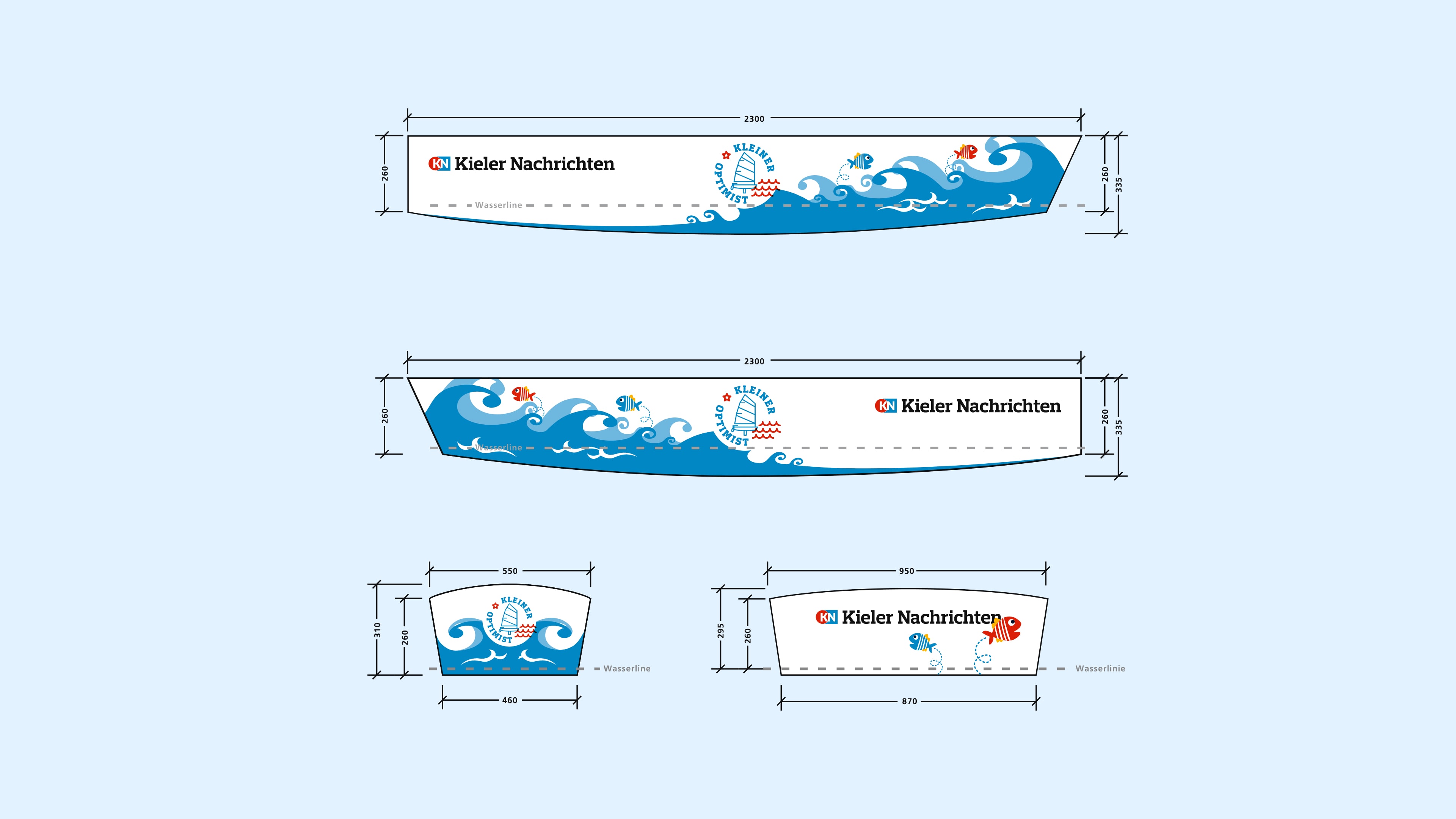 Die einzelnen Teile eines Bootes