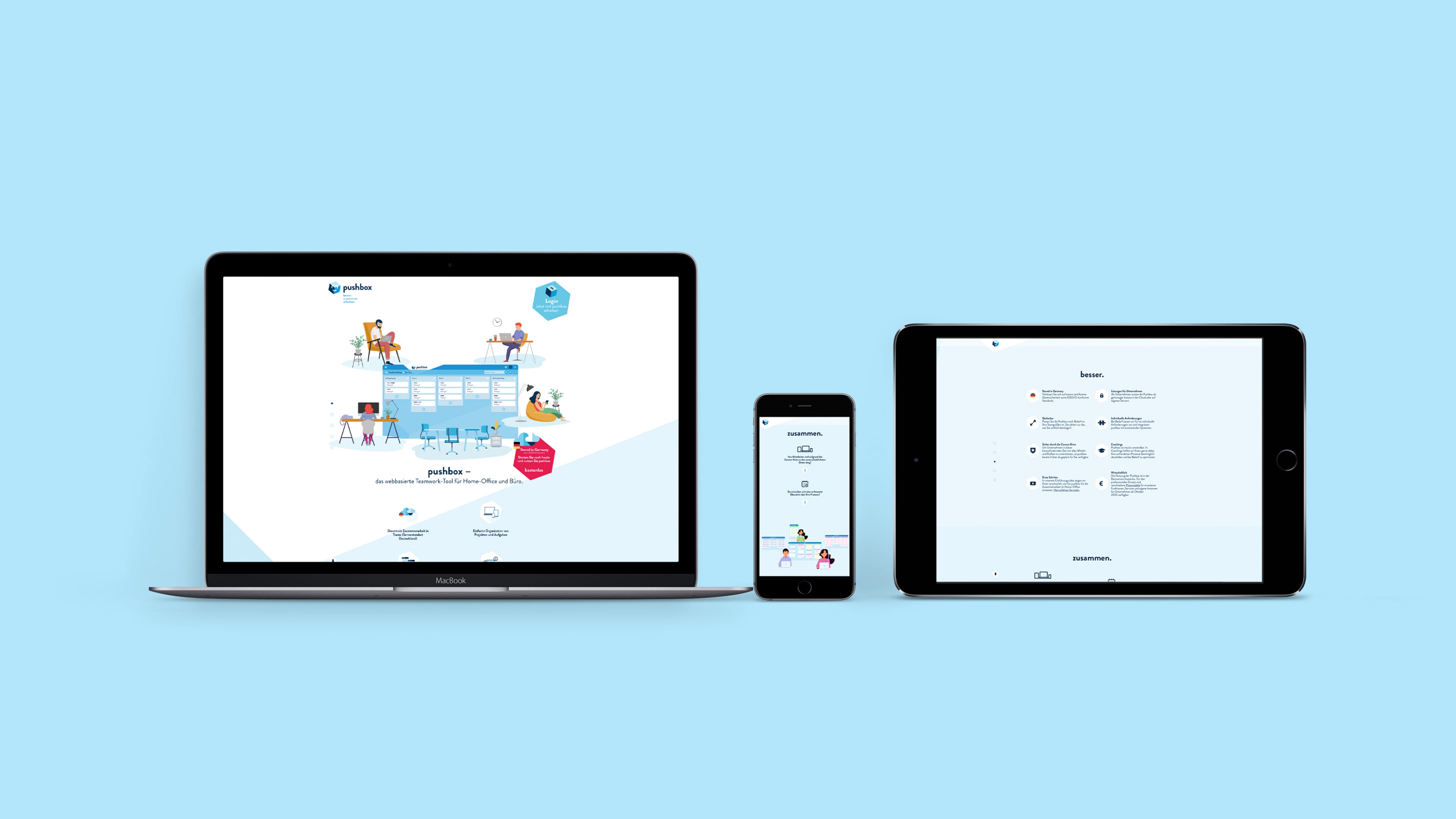 hochzwei_kundenkuerzel_slider_01.jpg Pushbox Homepage in drei digitalen Ansichten