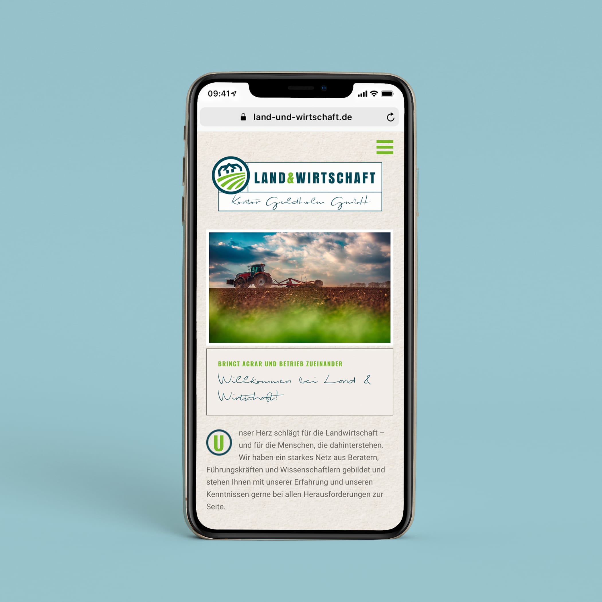 hochzwei_kogu_teaser_01.jpg Startseite der Land und Wirtschaft Homepage in mobiler Ansicht