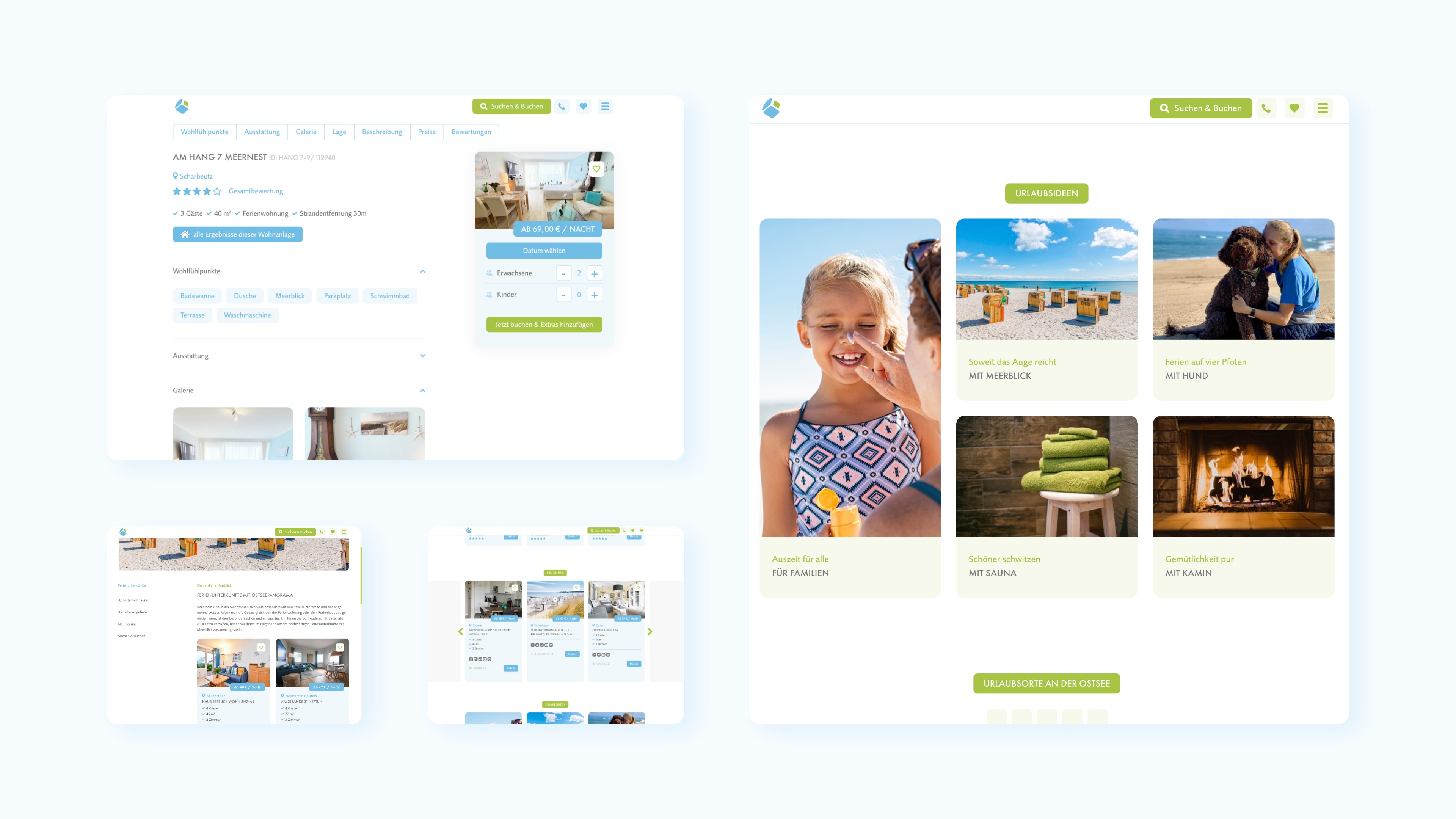 hochzwei_kraus_slider_03.jpg Vier Homepage Ausschnitte von Kraushaar Ferienwohnungen