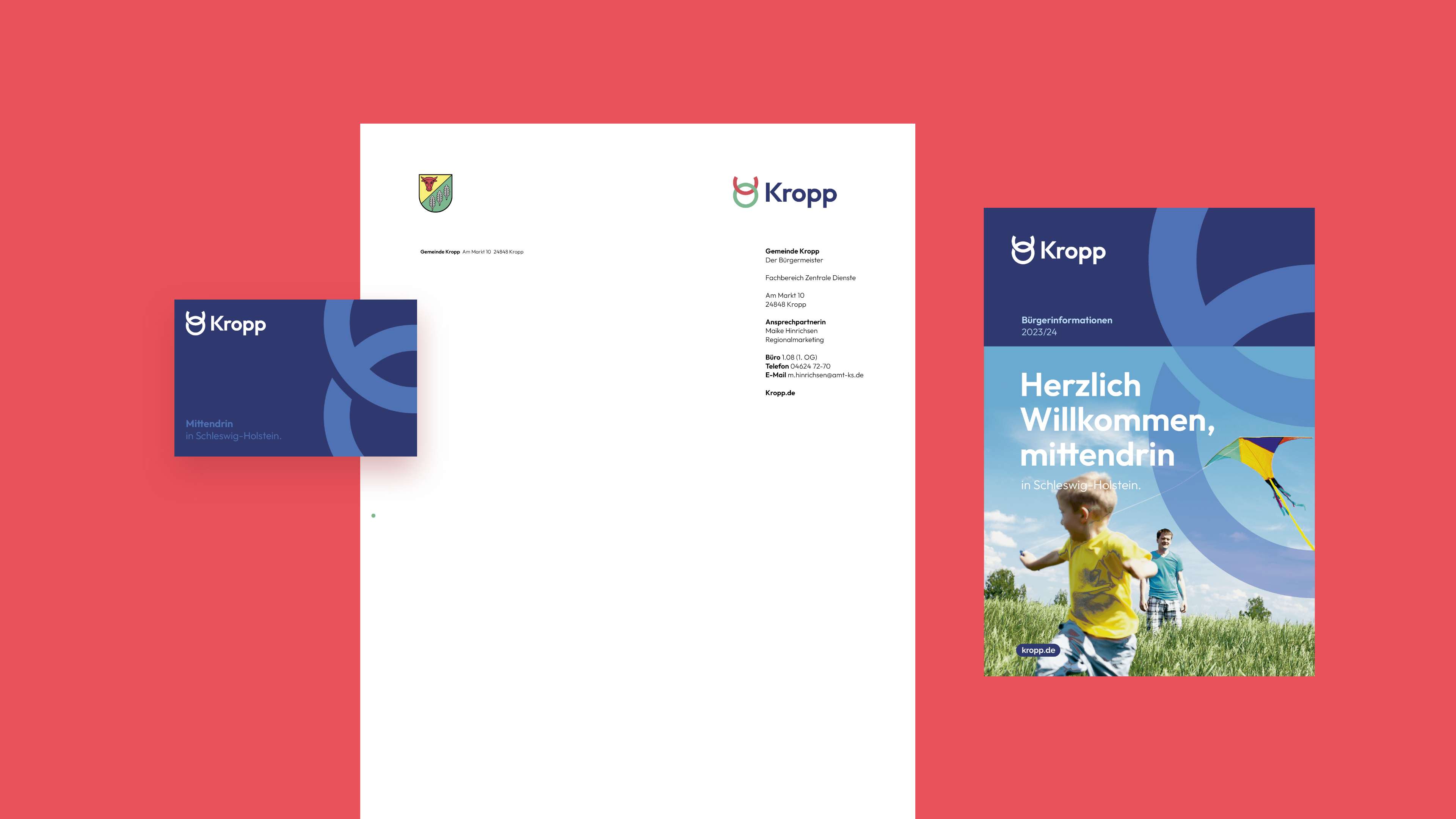 Briefpapier, Visitenkarten und Bürgerinformationsheft im Corporate Design