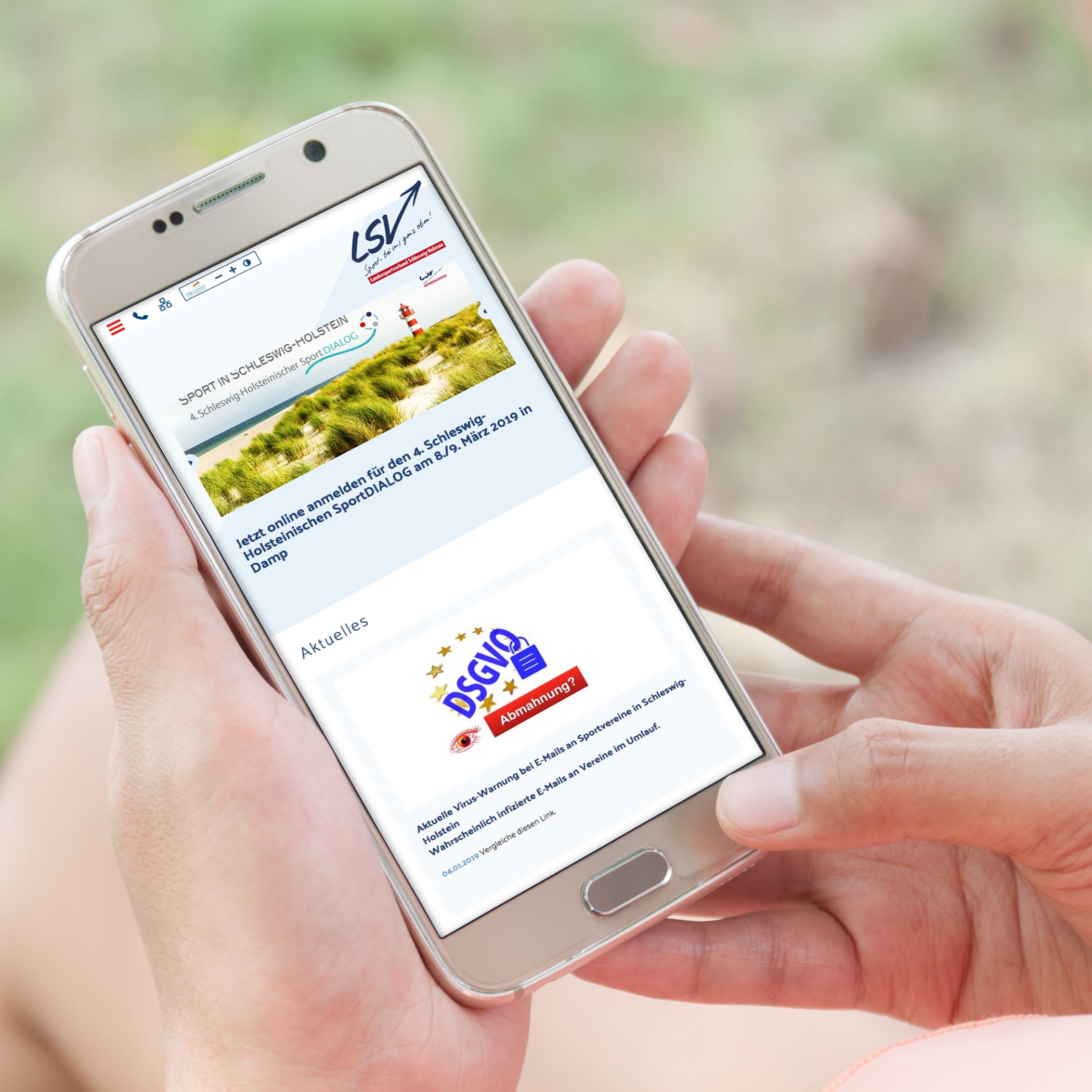 hochzwei_lsv_teaser_08.jpg Homepage des Landessportverbandes in Smartphone Ansicht
