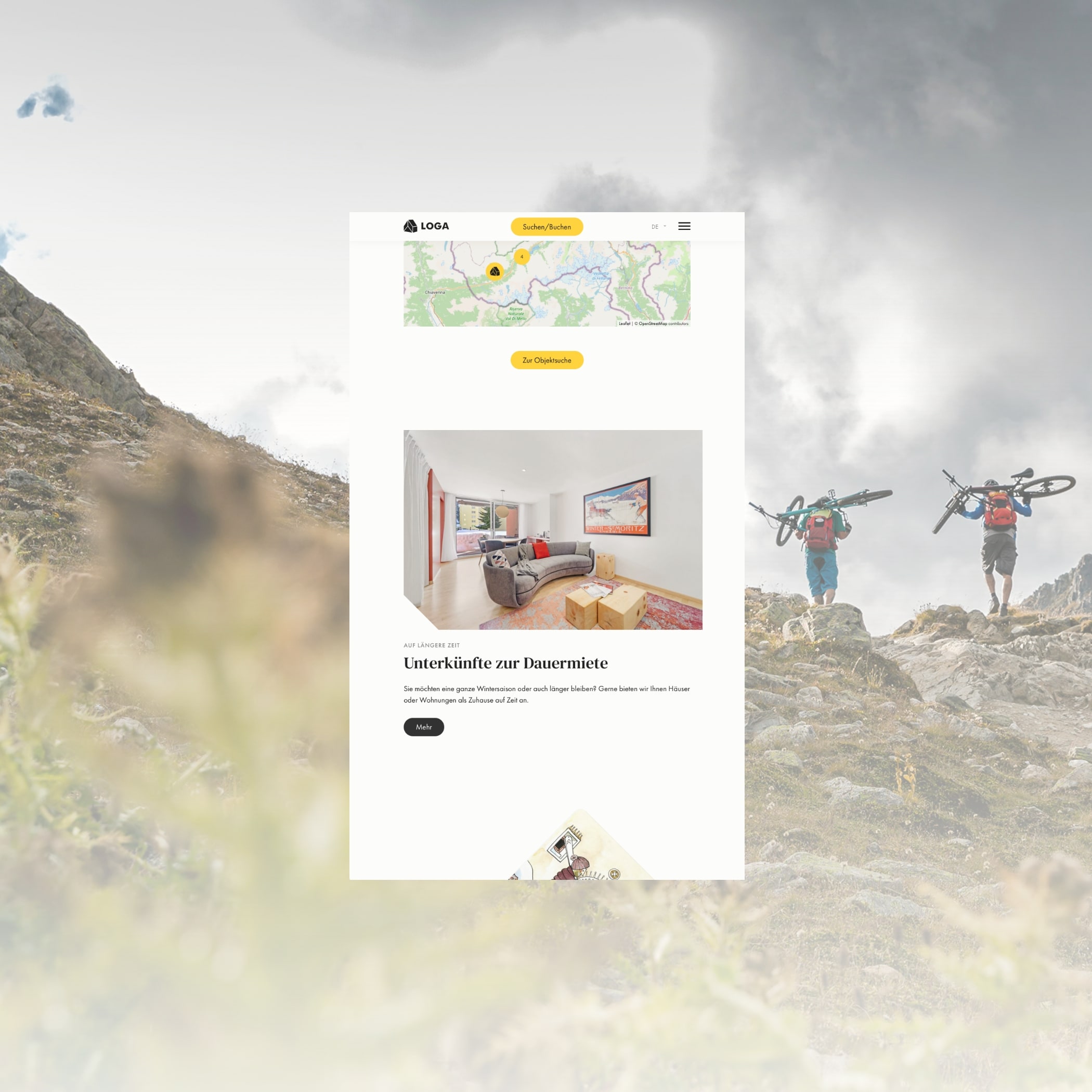 h2_loga_teaser_03.jpg Unterseite der Loga Homepage über Unterkünfte auf Dauer