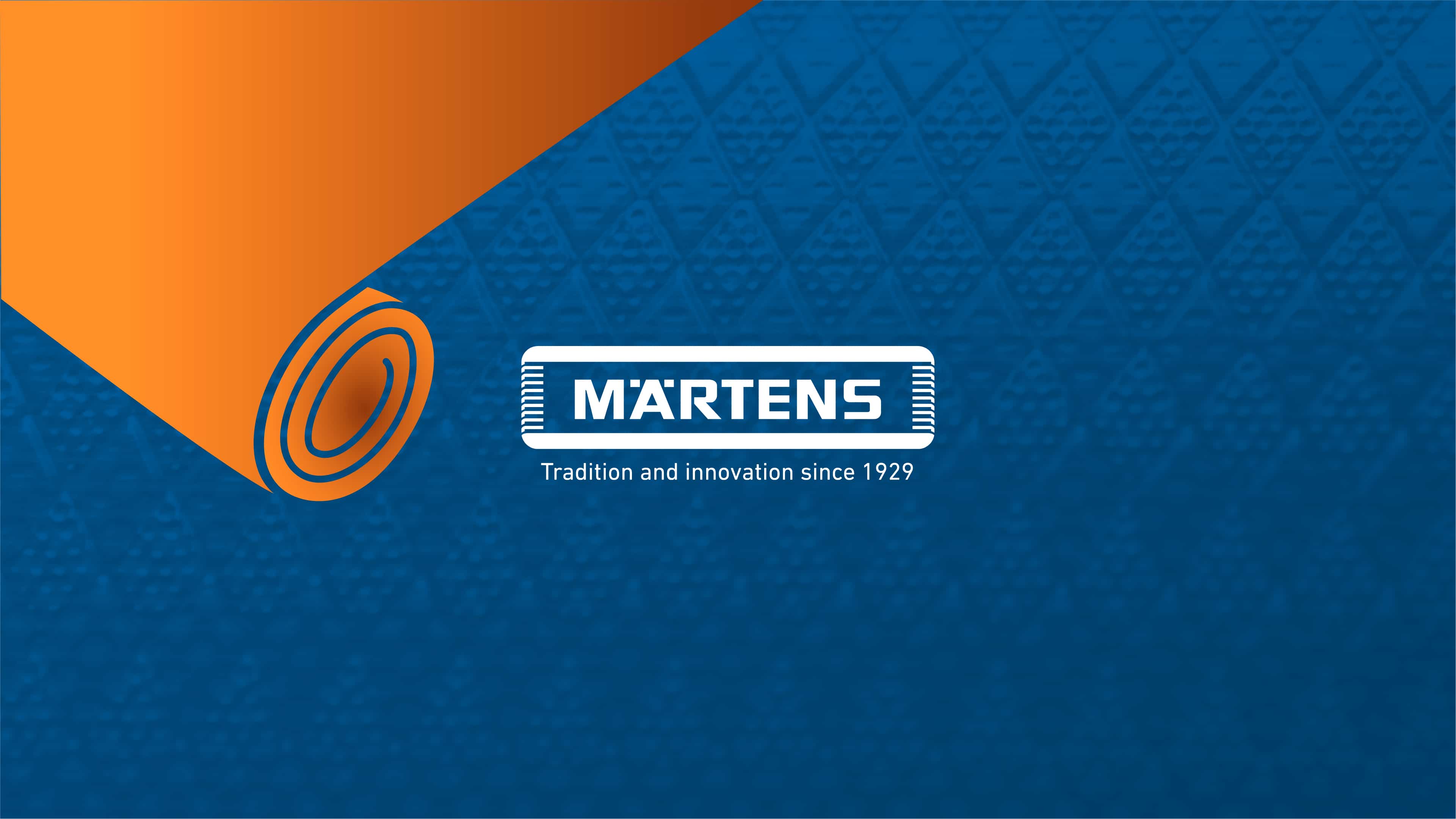 Märtens Logo mit einem orangenem Rollbrand