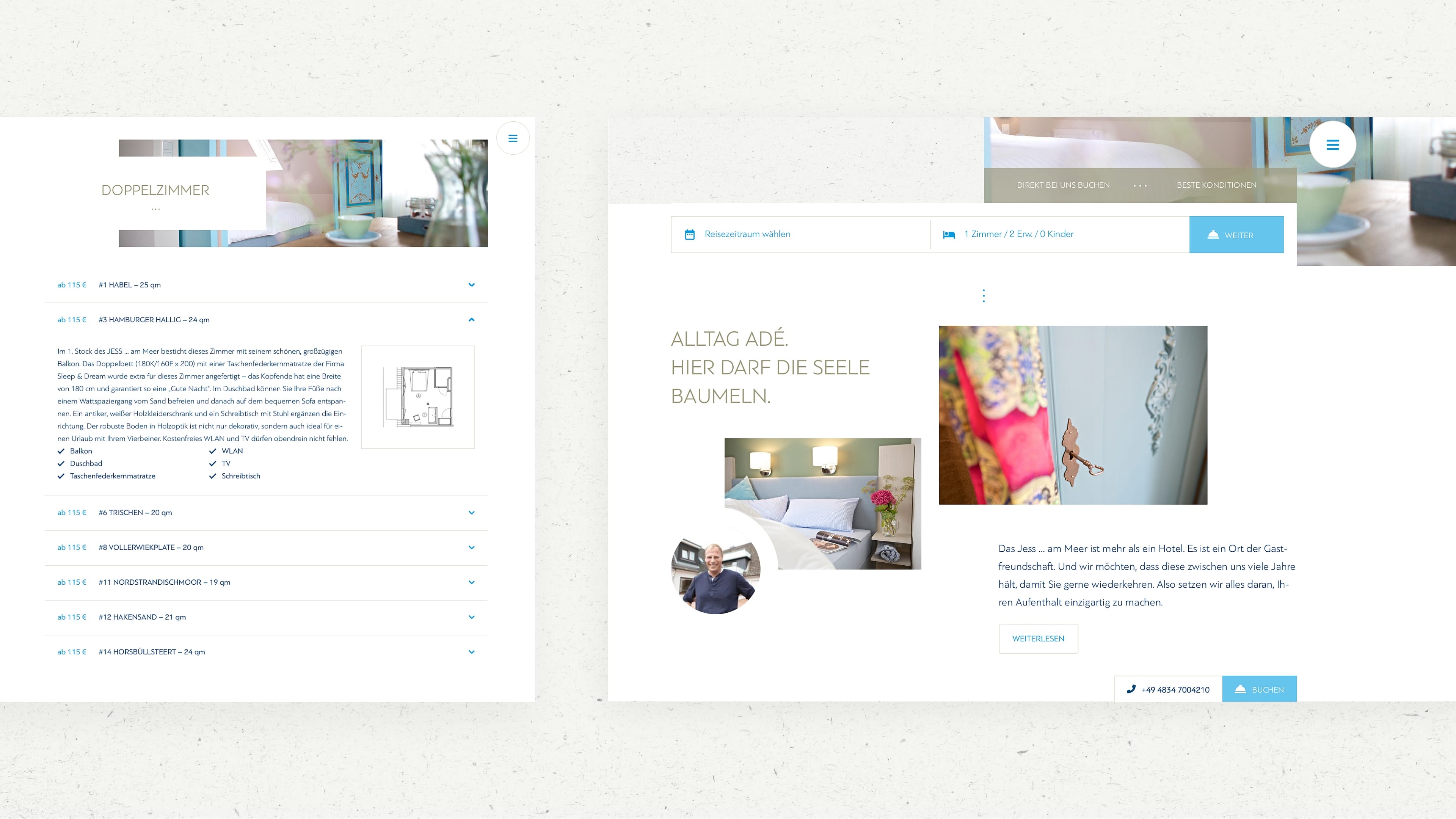 hochzwei_jess_slider_03.jpg Zwei Unterseiten der Jess am Meer Homepage in Desktop Ansicht