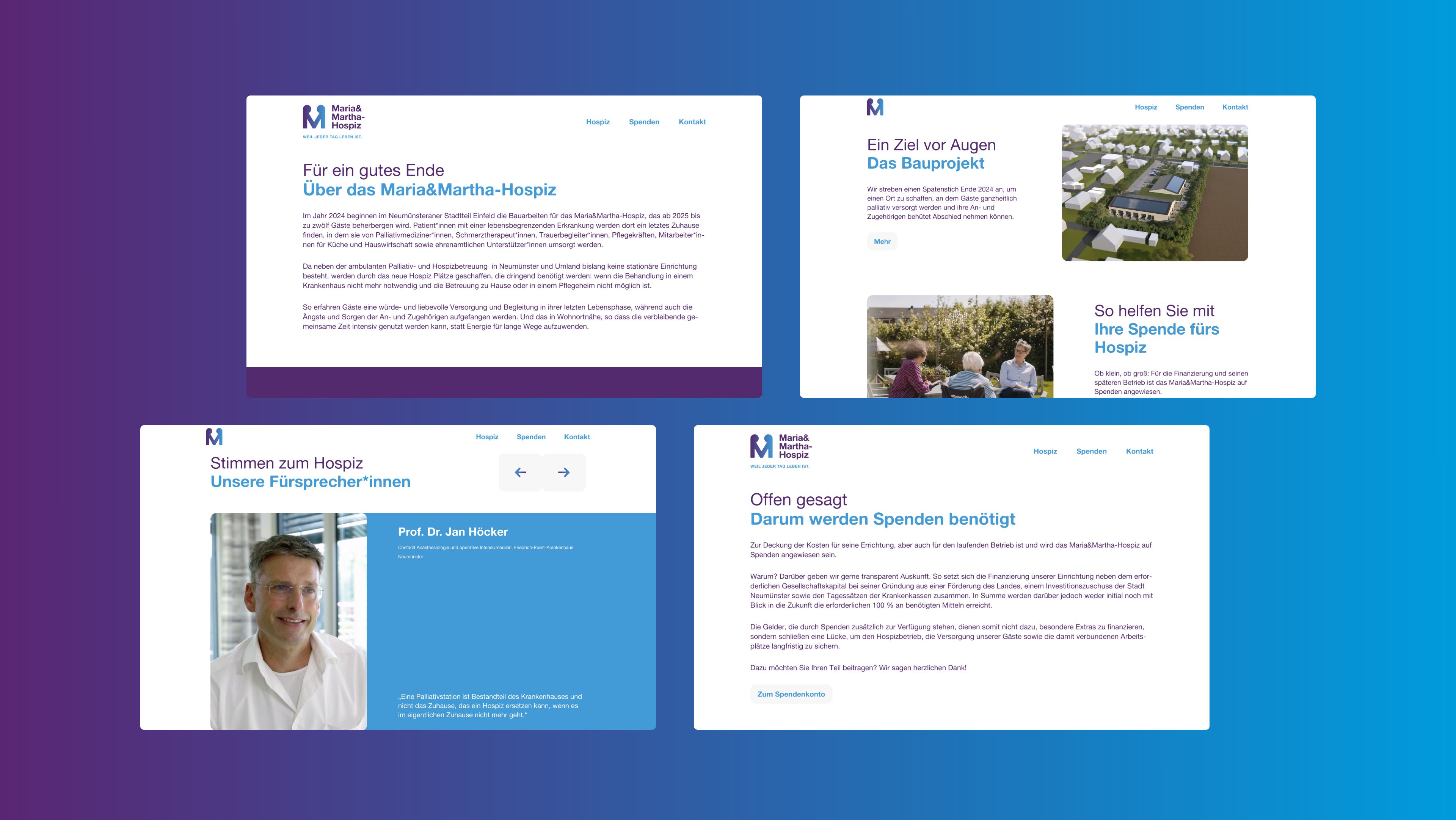 Visualisierungen der Website