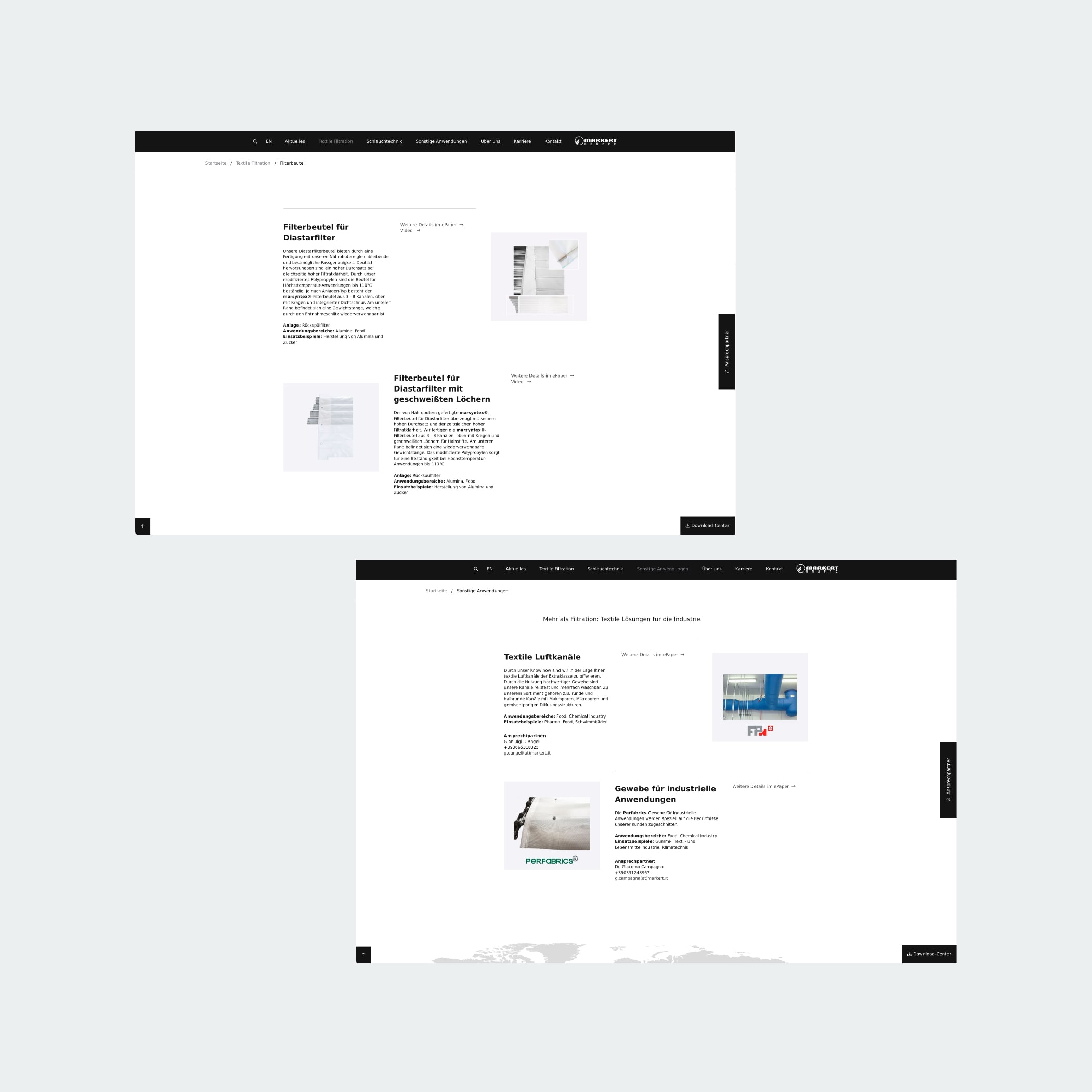 hochzwei_markert_teaser_11.jpg Zwei Unterseiten der Homepage von Markert