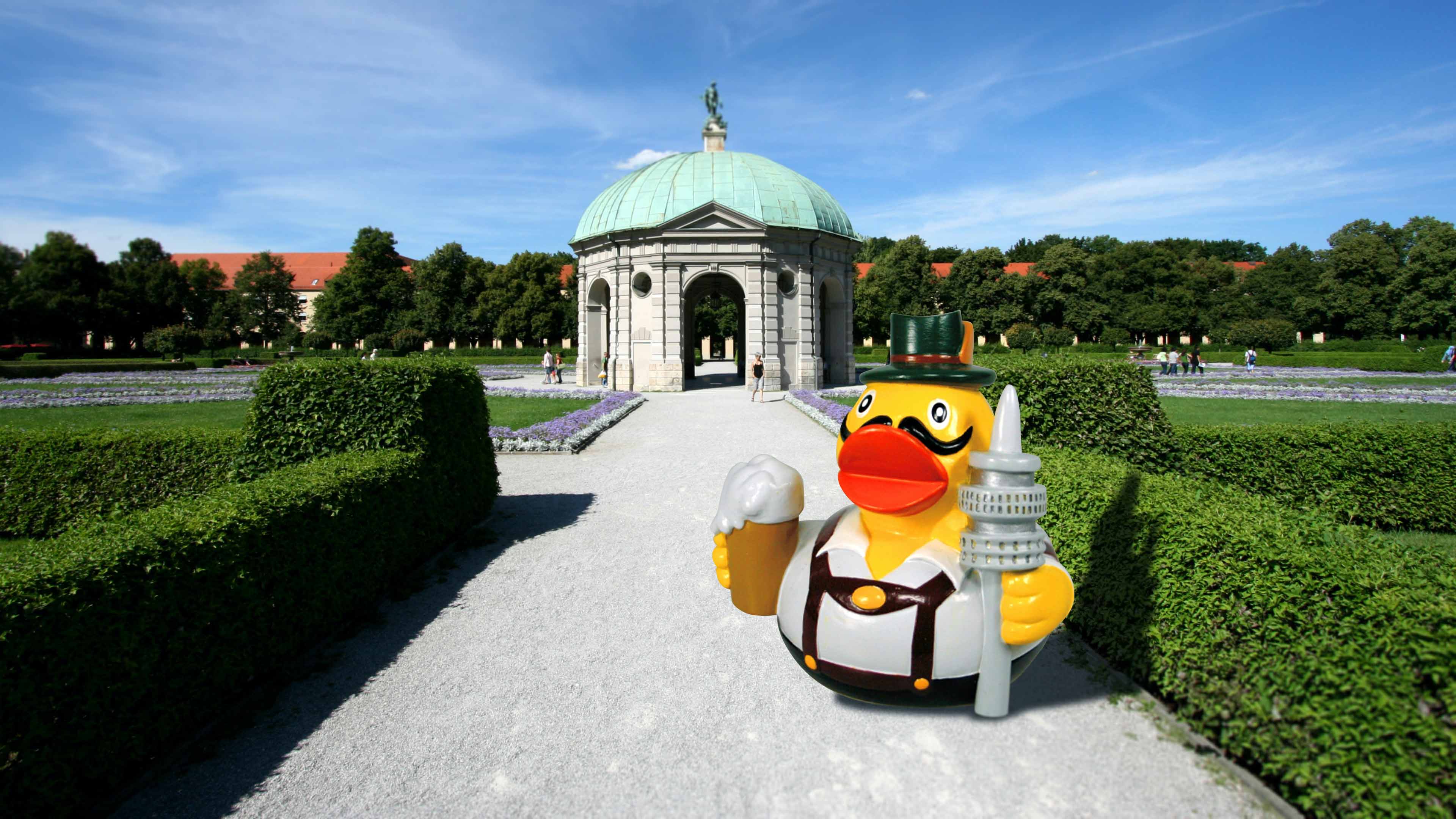 Gelbe Ente im Pariser Look