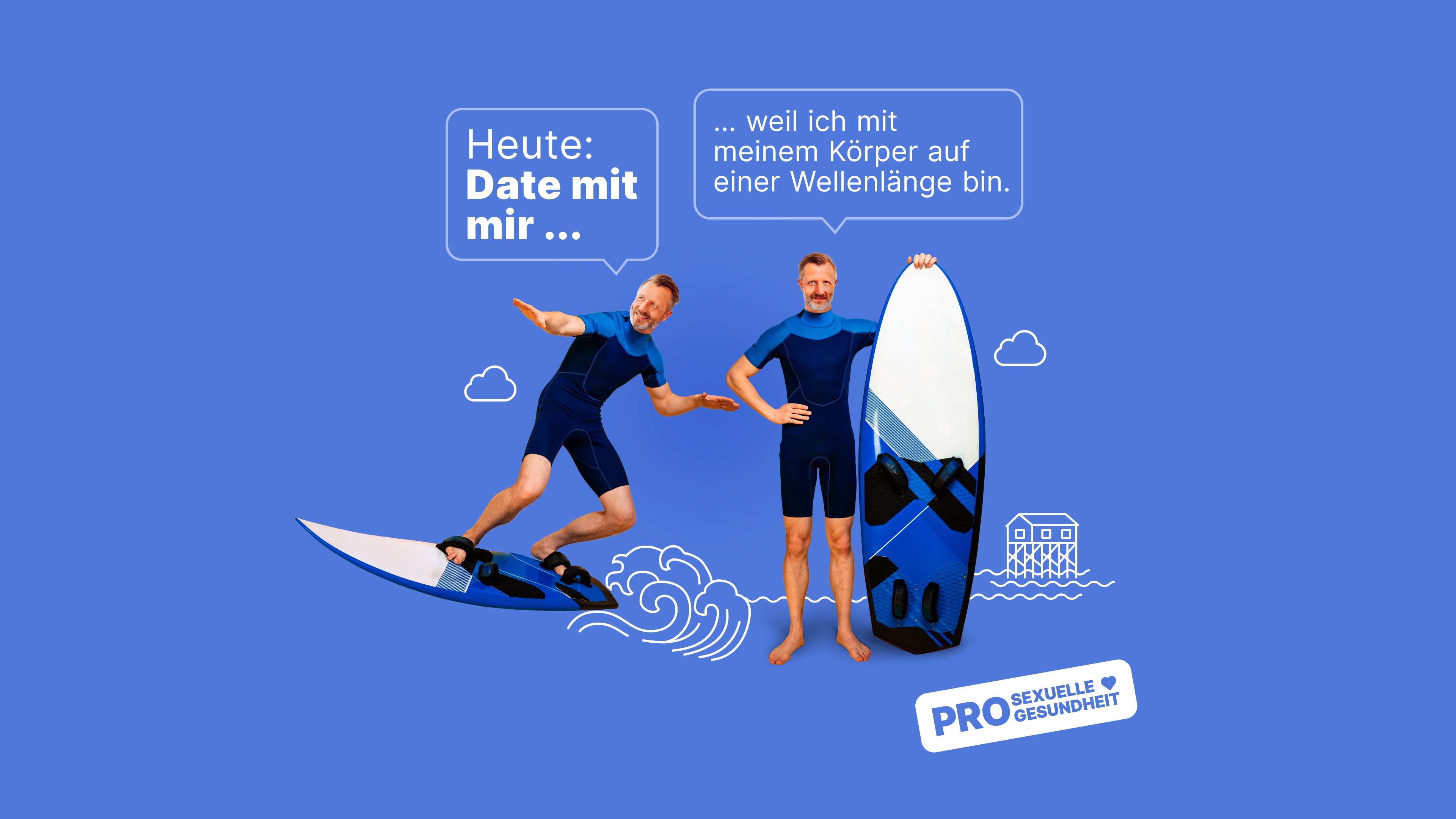 hochzwei_minso_slider_02.jpg Zwei Bilder vom gleichen Mann im Neoprenanzug und mit Surfbrett