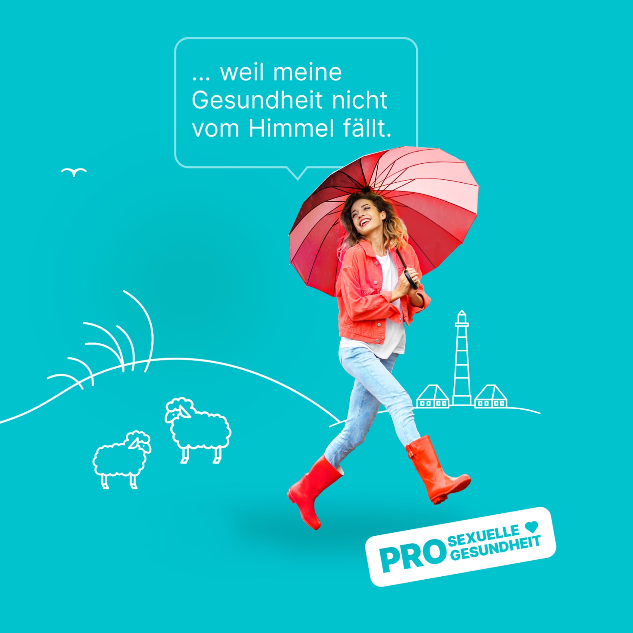 hochzwei_minso_teaser_04.jpg Frau trägt einen roten Regenschirm mit roten Gummistiefeln