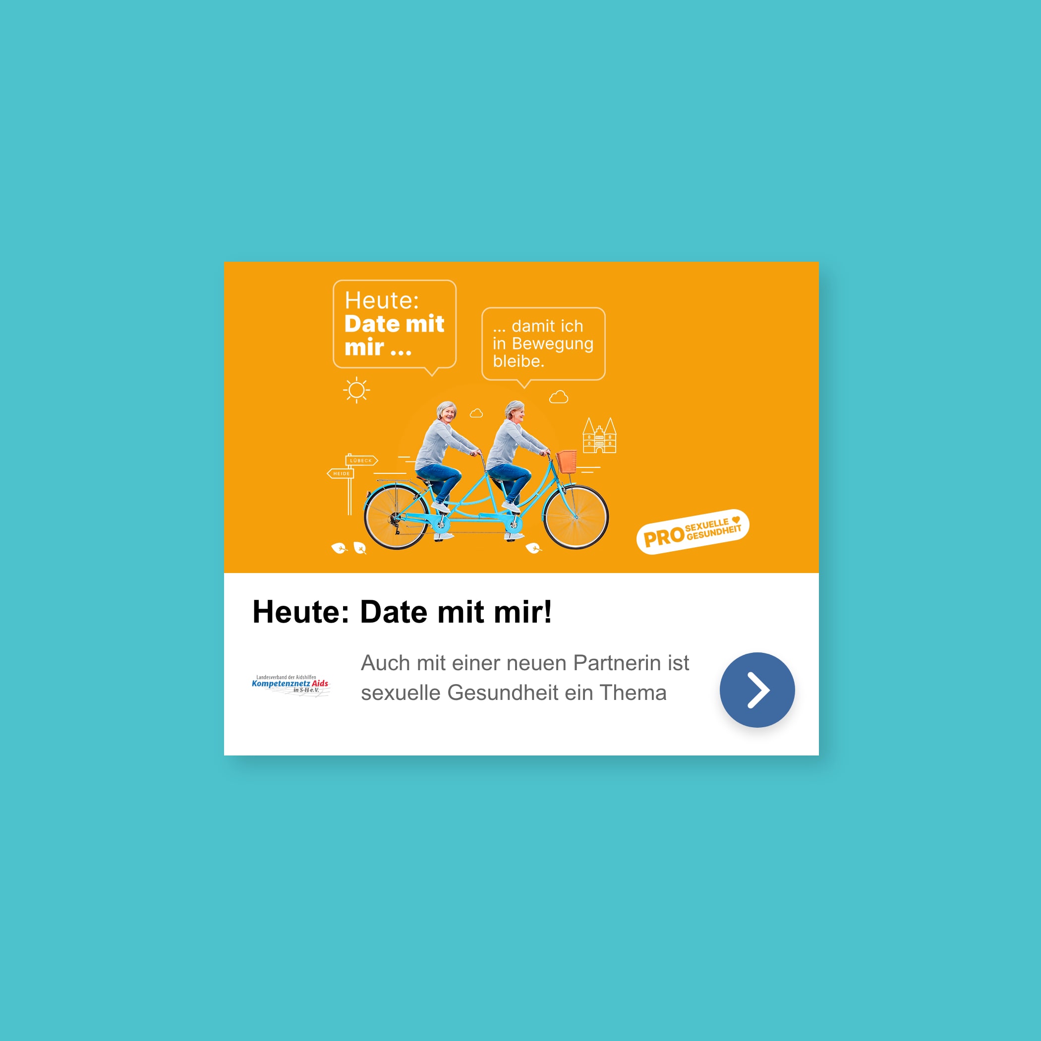 hochzwei_minso_teaser_05.jpg Orangener Banner mit zwei Figuren die Tandem fahren