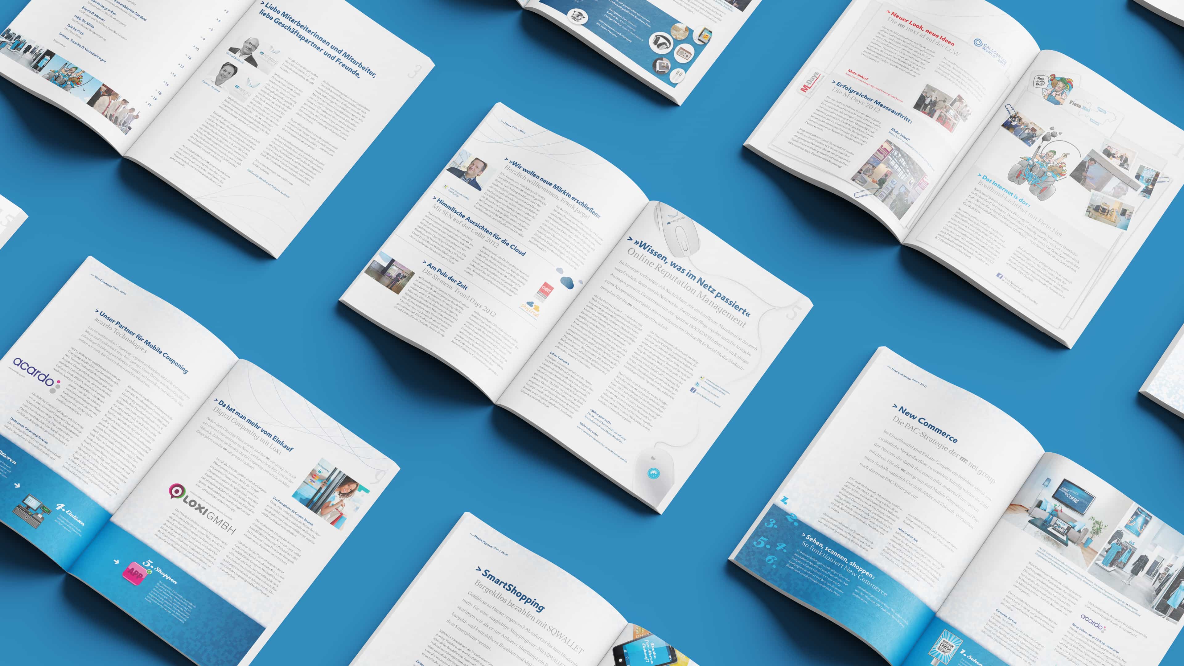 Mehrere aufgeklappte Mr Family Magazine