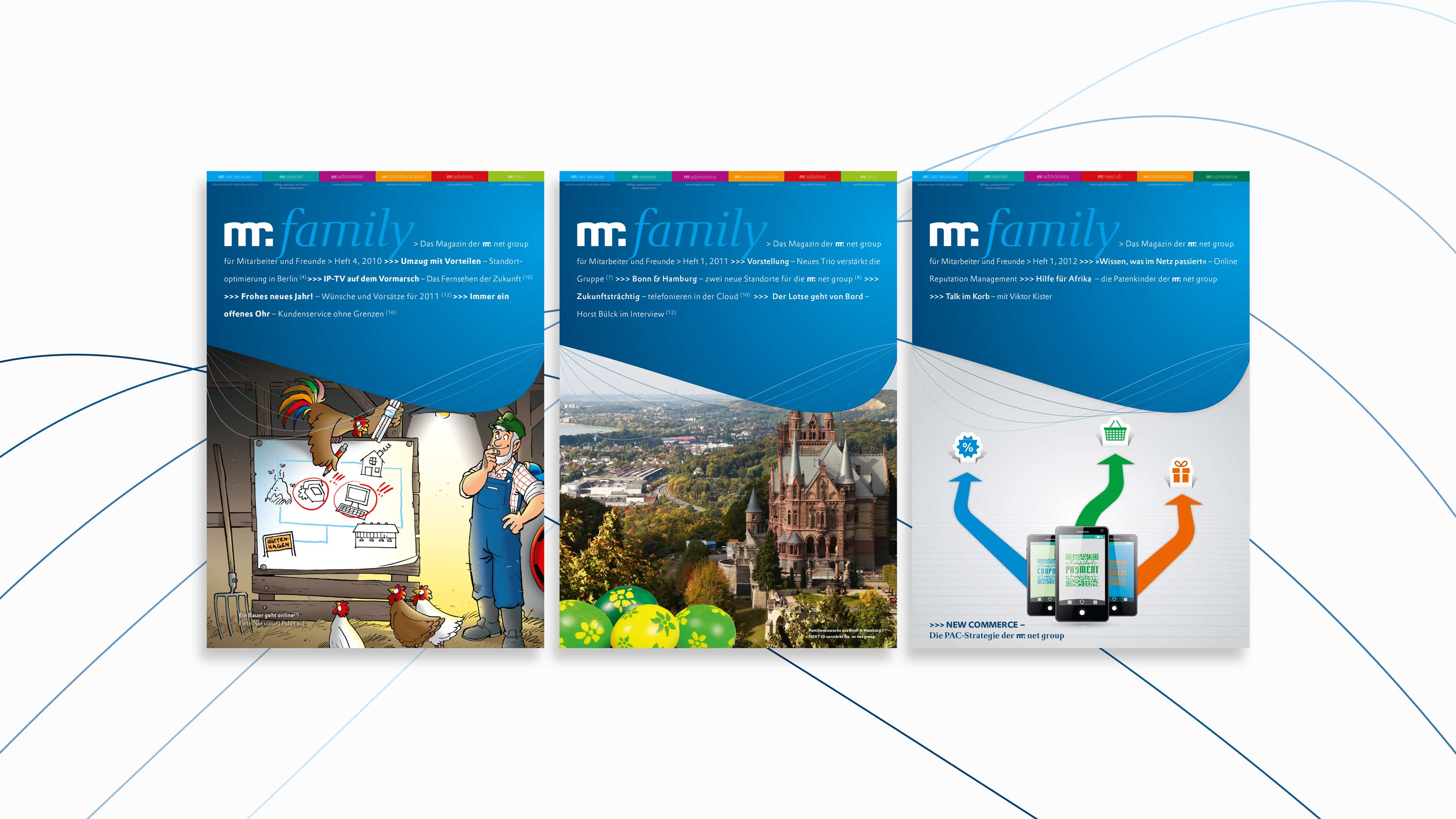 Drei Mr.Family Magazine mit unterschiedlichen Covern