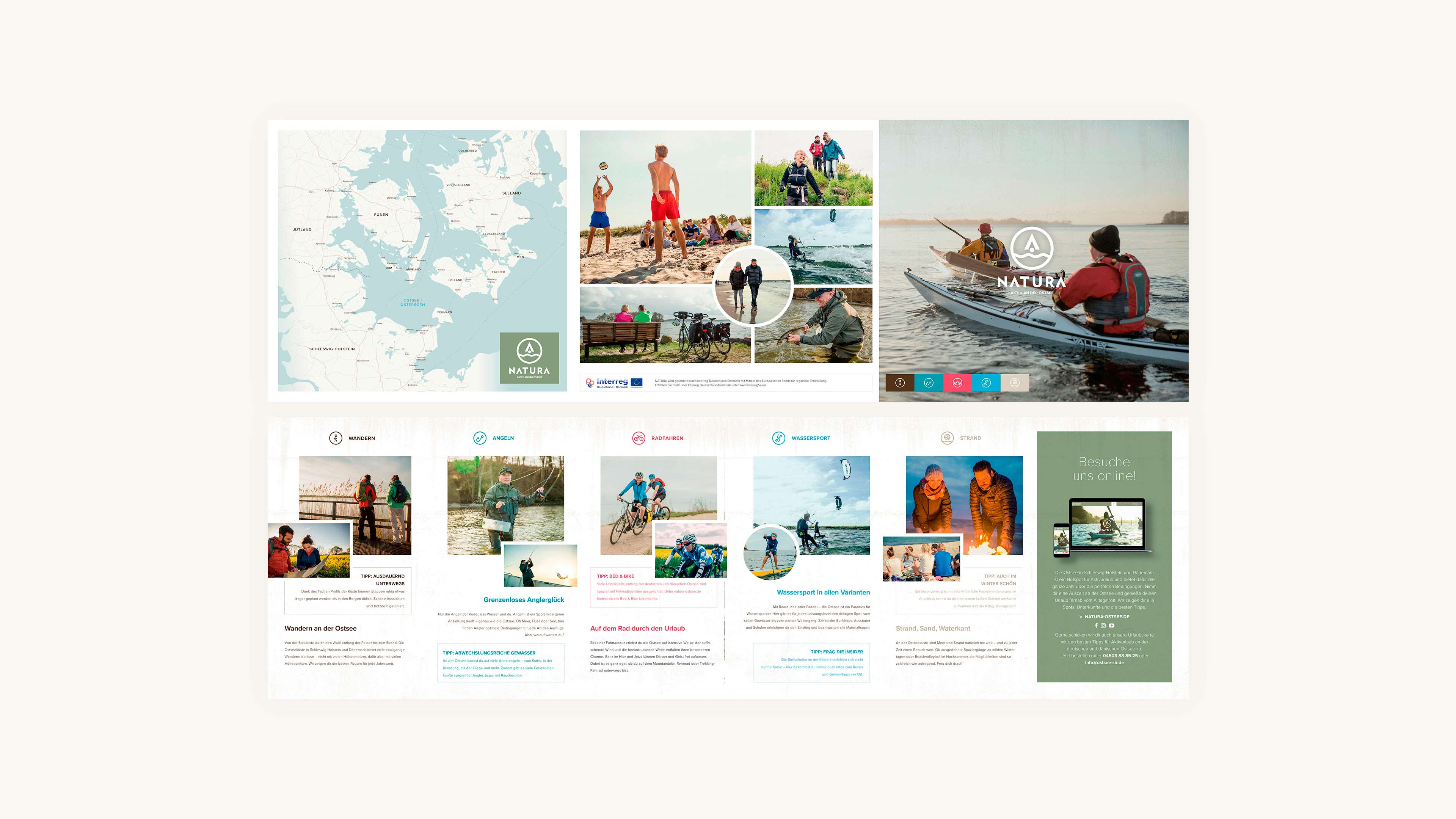 hochzwei_ohot_slider_03.jpg Aufgeklappter Natura Flyer mit Bildercollagen