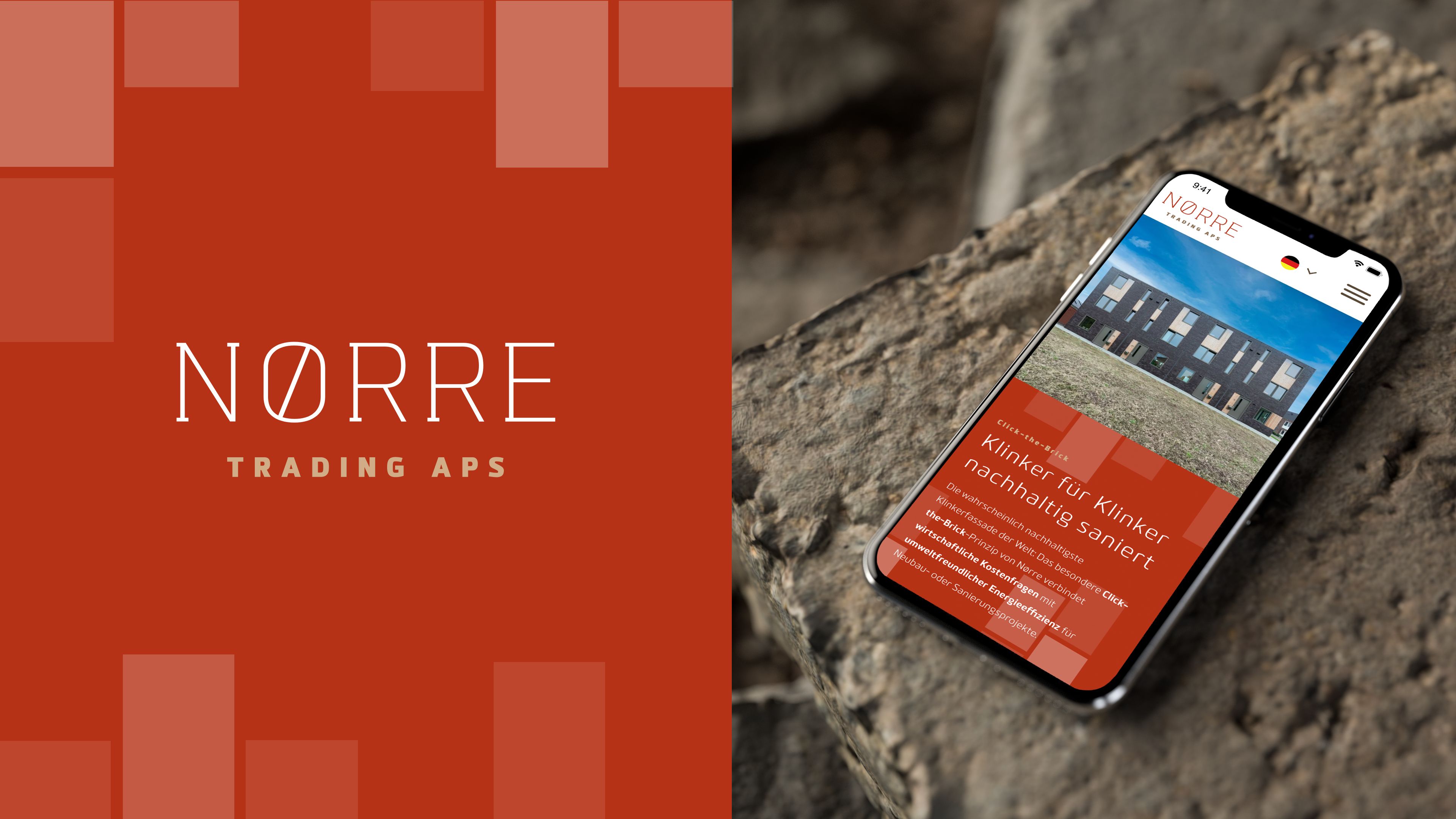 Die neue Webseite von Nørre Trading ApS in der mobilen Ansicht.