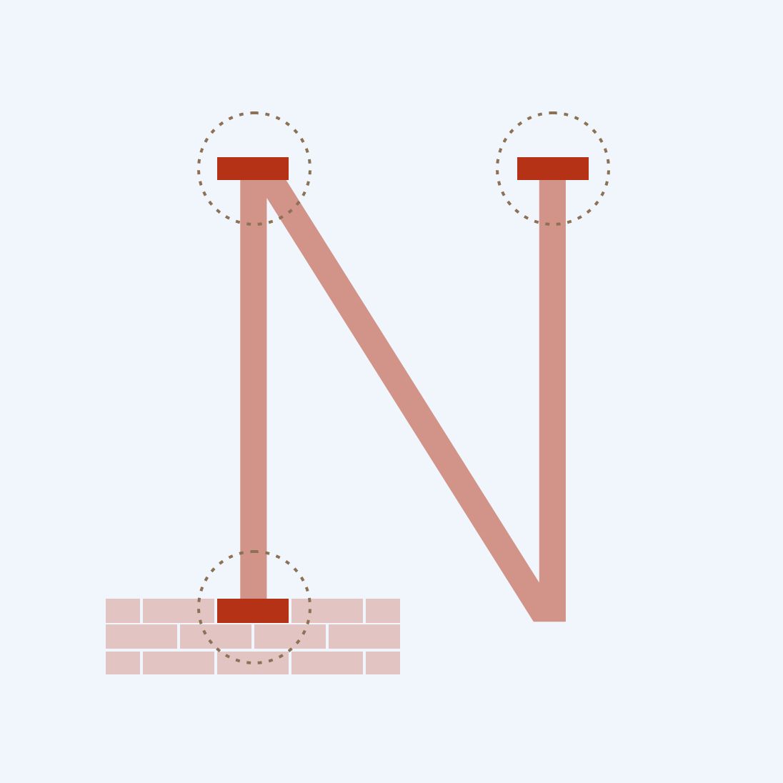 h2_noerre_teaser_06.jpg Der Buchstabe N auf hellblauem Hintergrund. Die Serifen sind eingekreist.