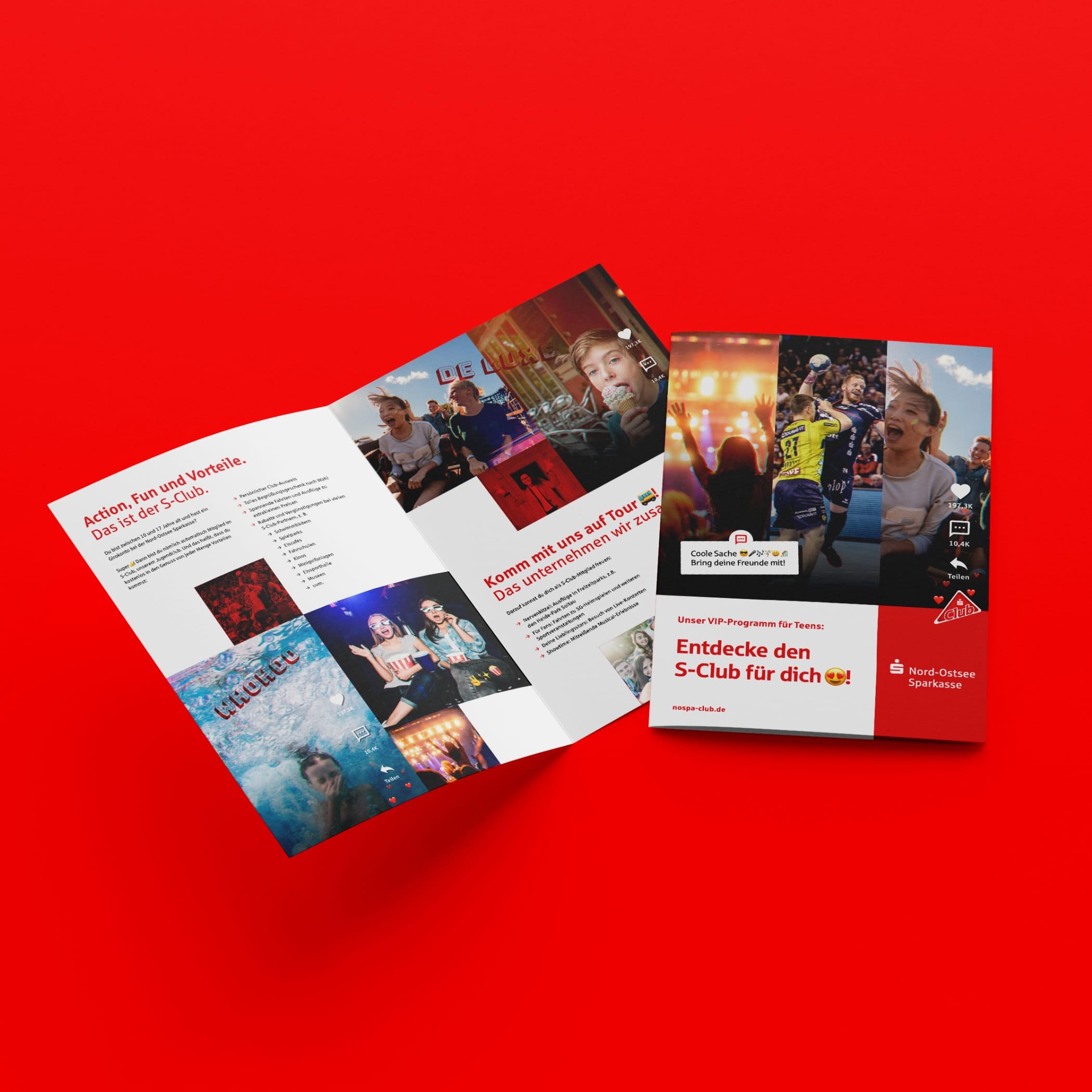 hochzwei_nospaclub_teaser_09.jpg Aufgeklappter Flyer mit Bildercollagen von verschiedenen Personen