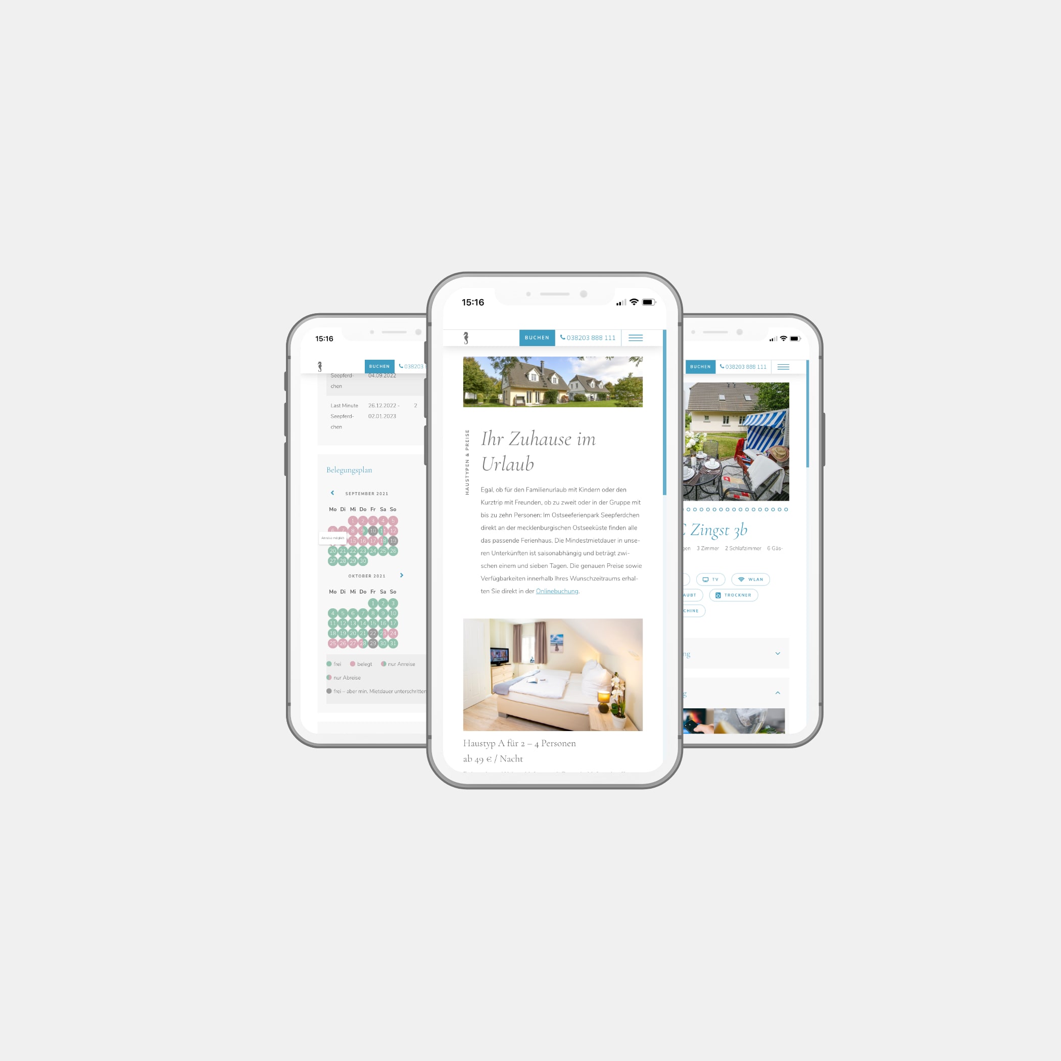 hochzwei_ofv_teaser_11.jpg Drei Smartphones mit geöffneter Ferienpark Ostsee Homepage