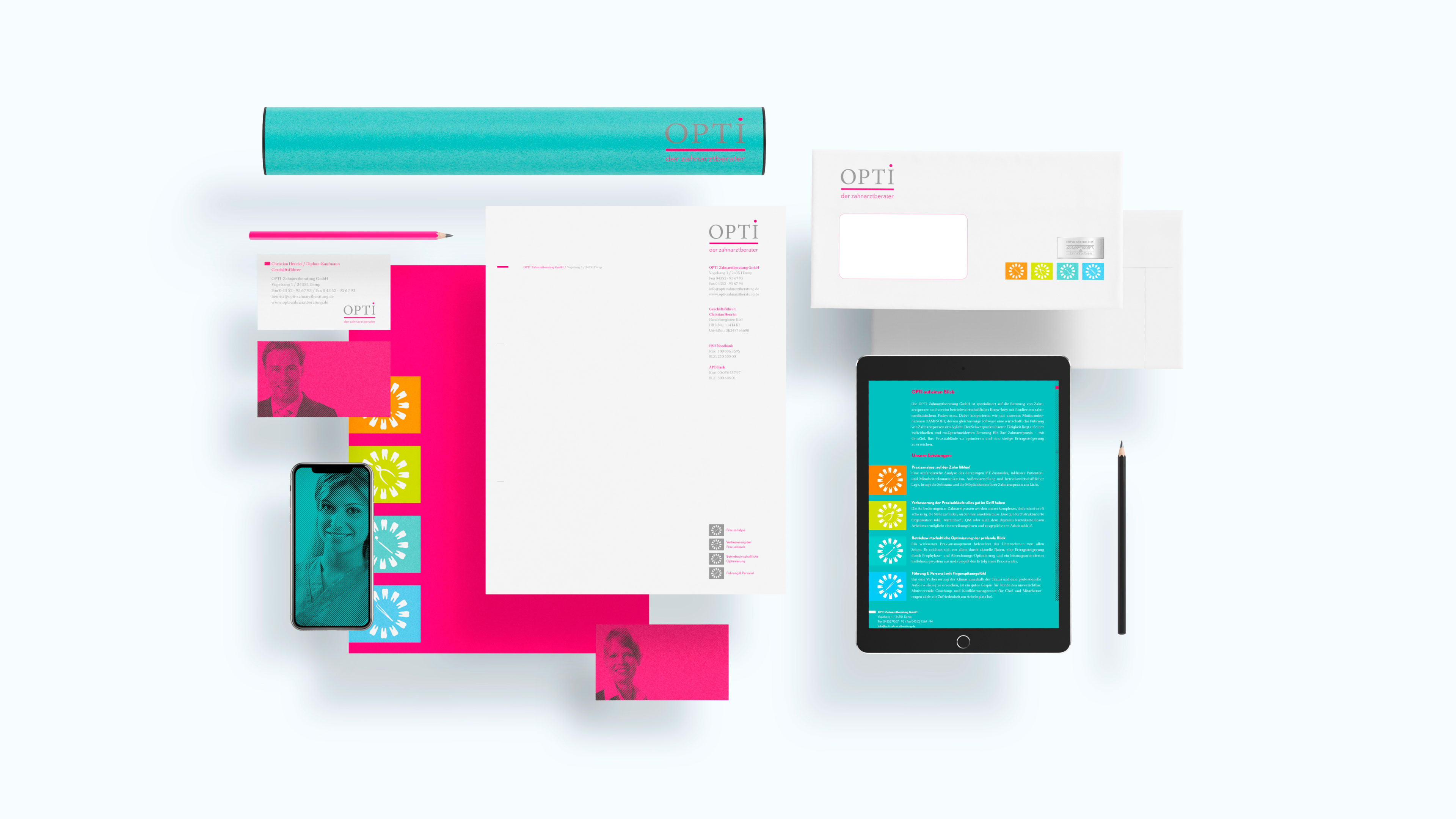 Pink türkises Opti Design