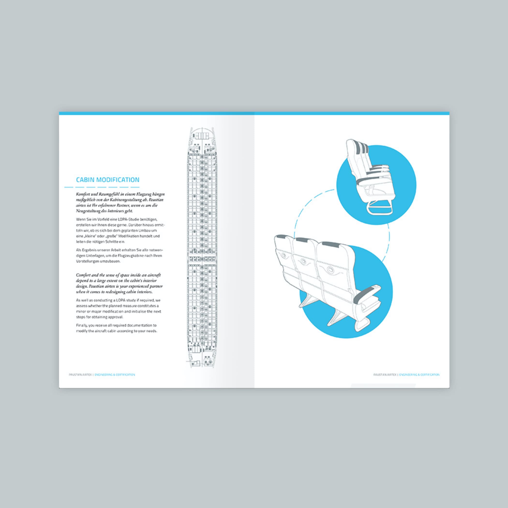 Illustrierte Flugzeugsitze in einem blauem Kreis