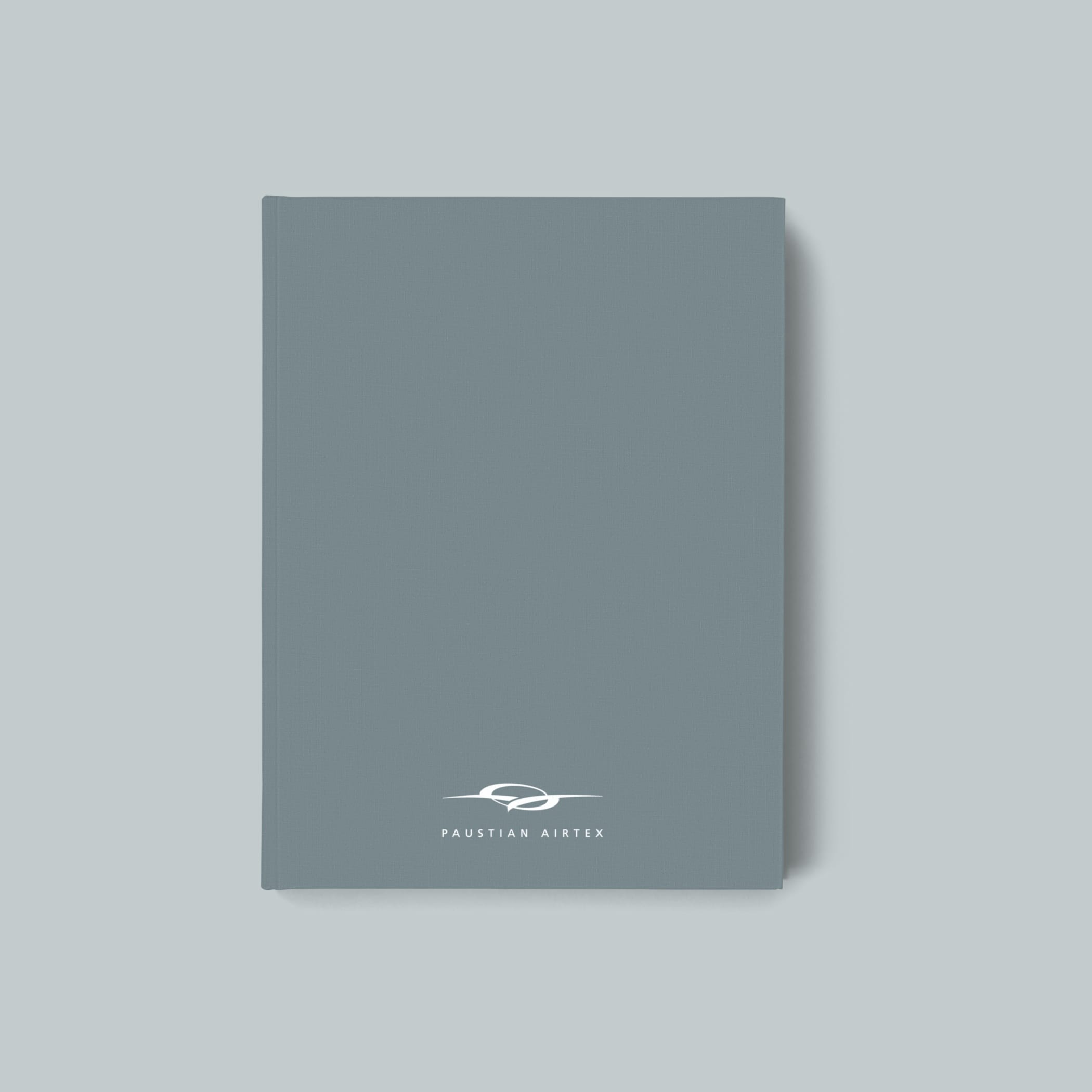 Graues Notizbuch mit Paustian Airtex Logo