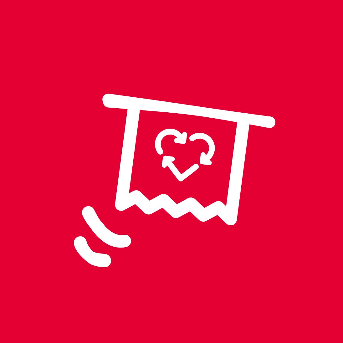 Symbolbild Pfandbon mit Herz drauf