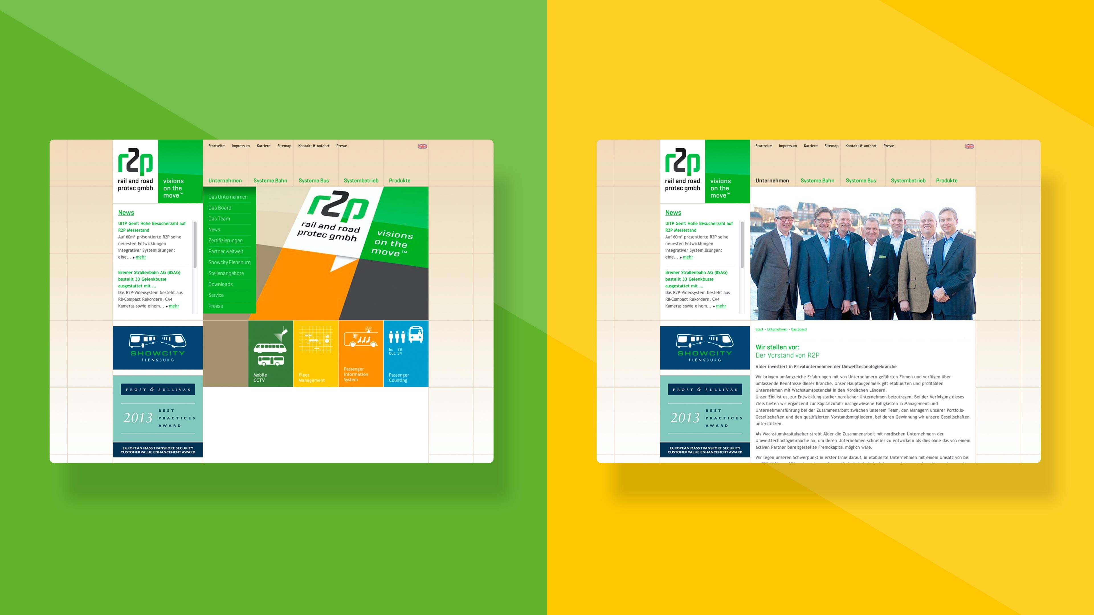 Zwei Rail and Road Unterseiten