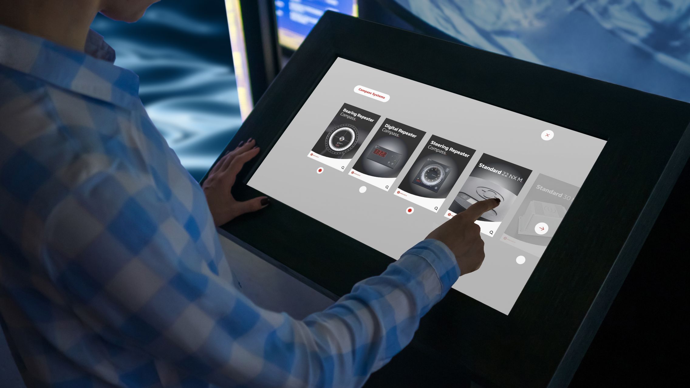Die Anschütz Website auf einem Tablet, auf dem gerade jemand rumtippt.