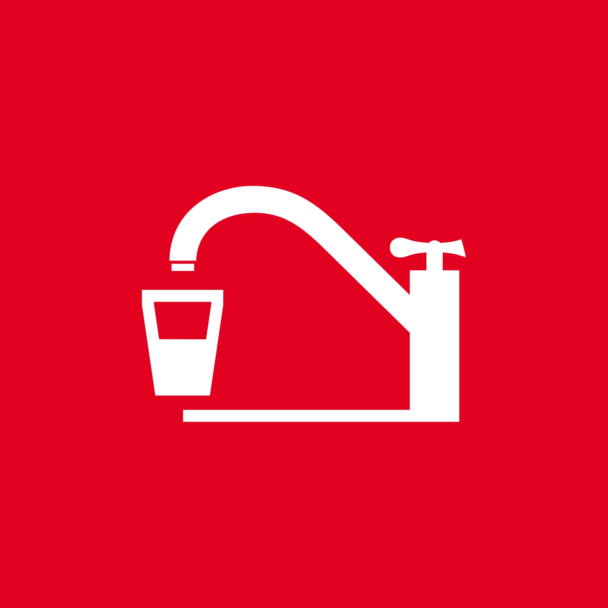 hochzwei_sani_teaser_01.jpg Rote Kachel mit weißem Wasserhahn