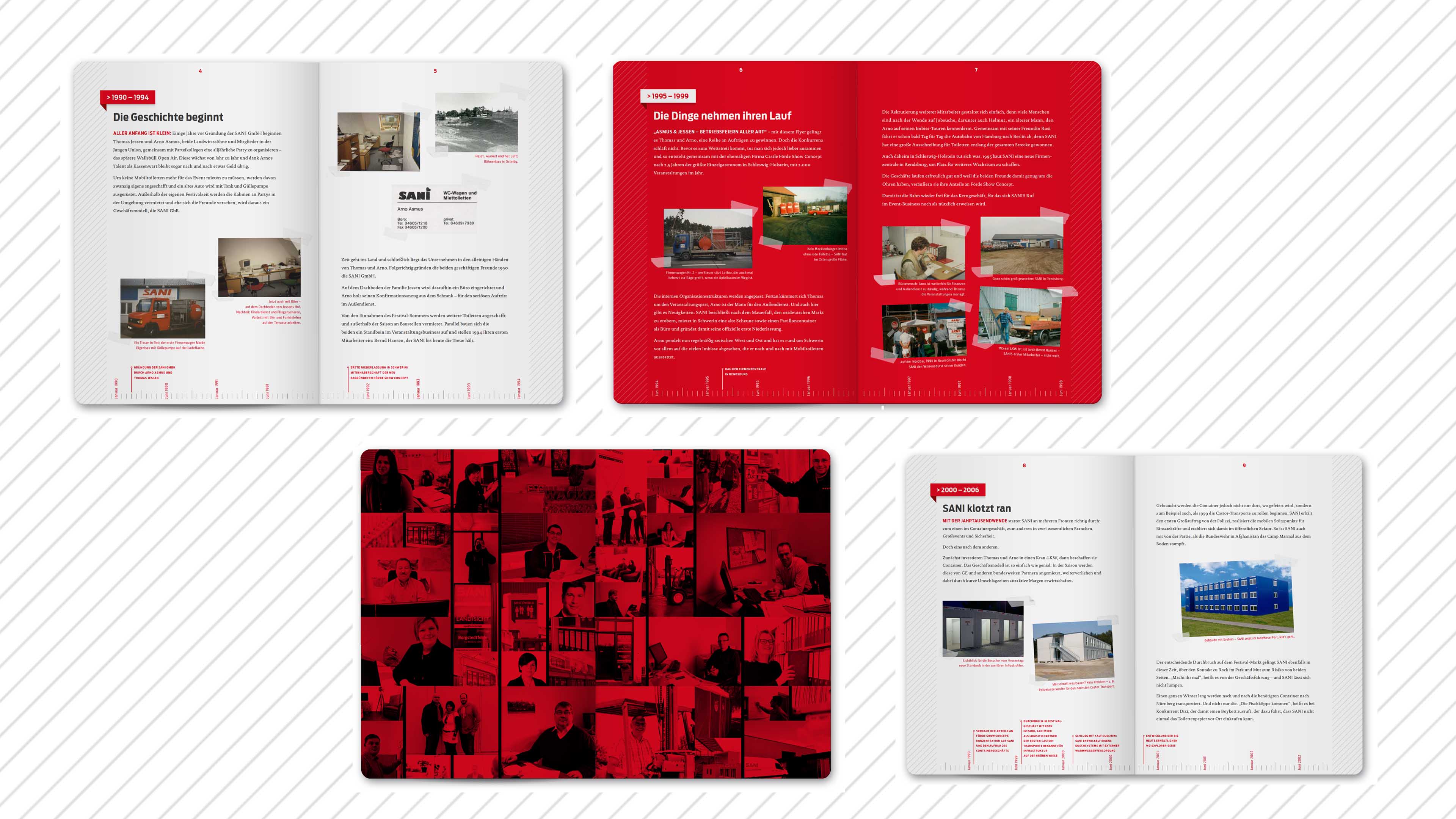 hochzwei_sani_slider_02.jpg Vier aufgeschlagene Zeitschriften von Sani