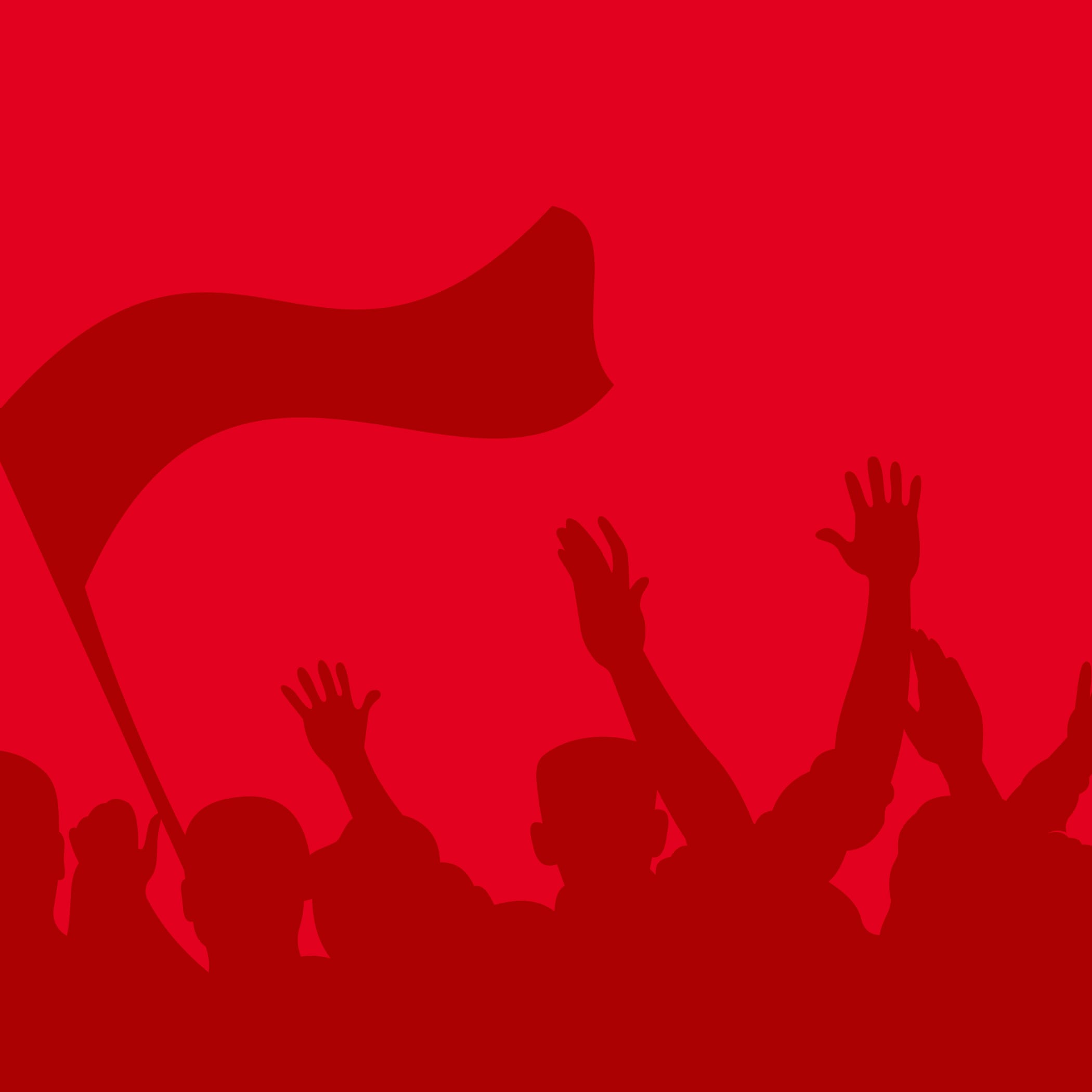 hochzwei_sani_teaser_01.jpg Rote Kachel mit jubelnder Menge