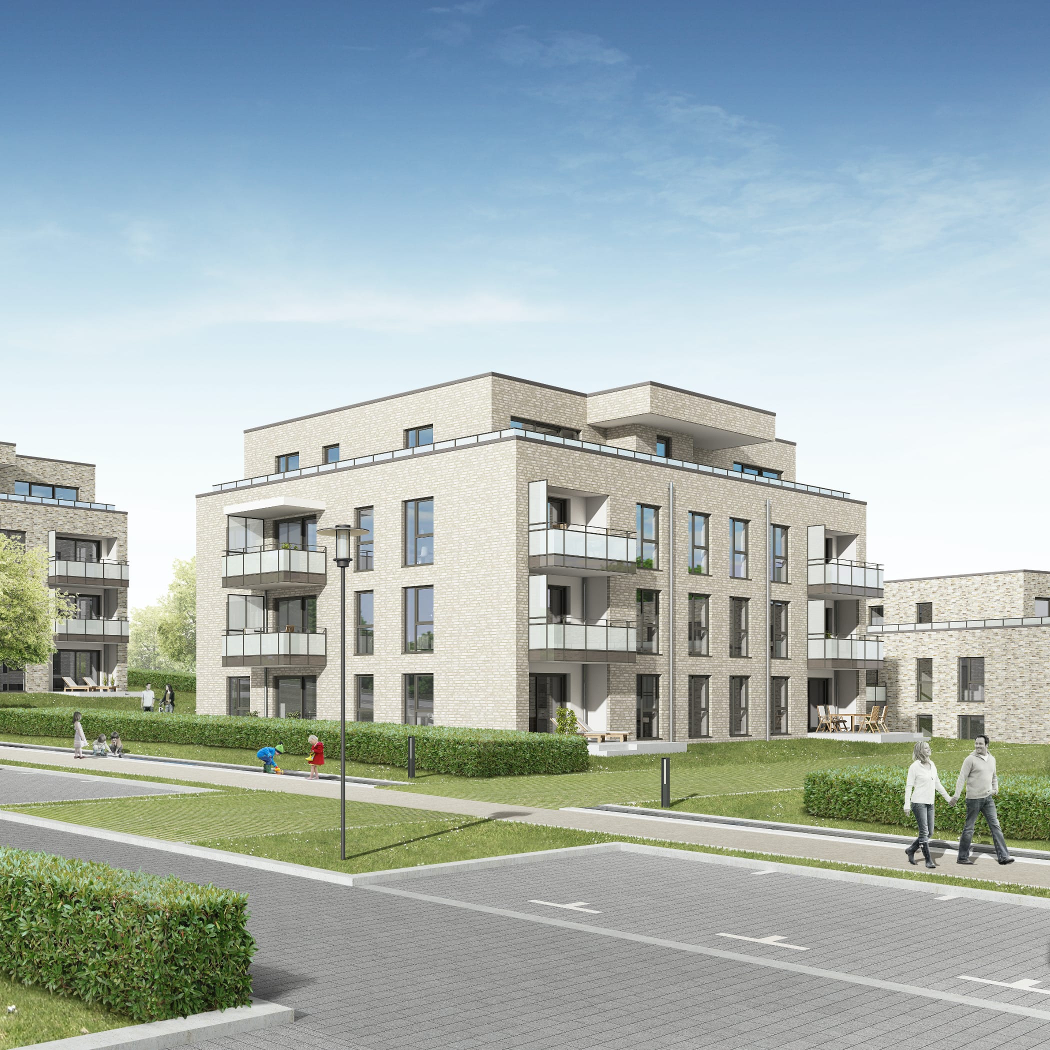 hochzwei_sbv_teaser_01.jpg Helles Neubaugebäude mit modernen Wohnungen