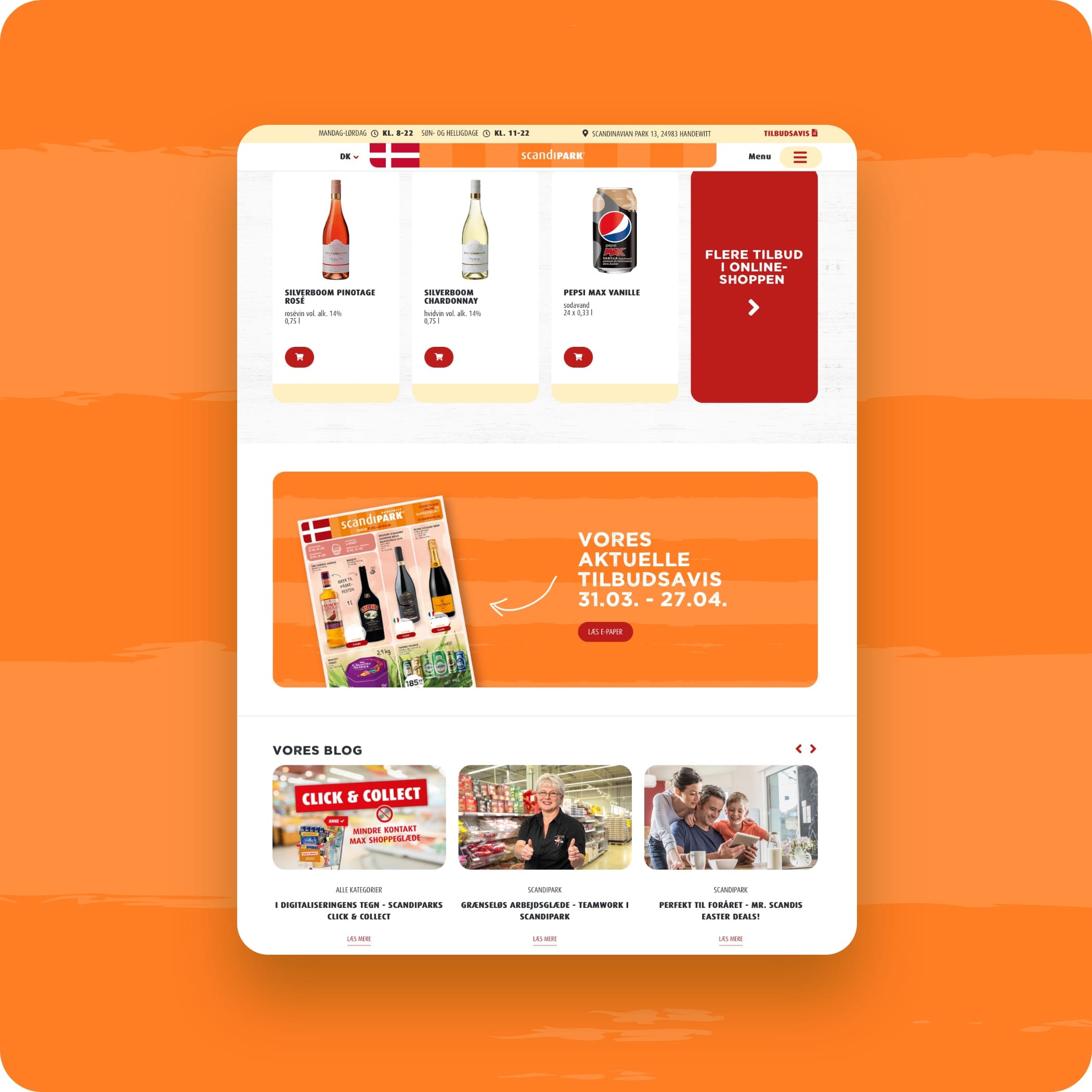 Homepage Ausschnitt mit einer Prospektkachel