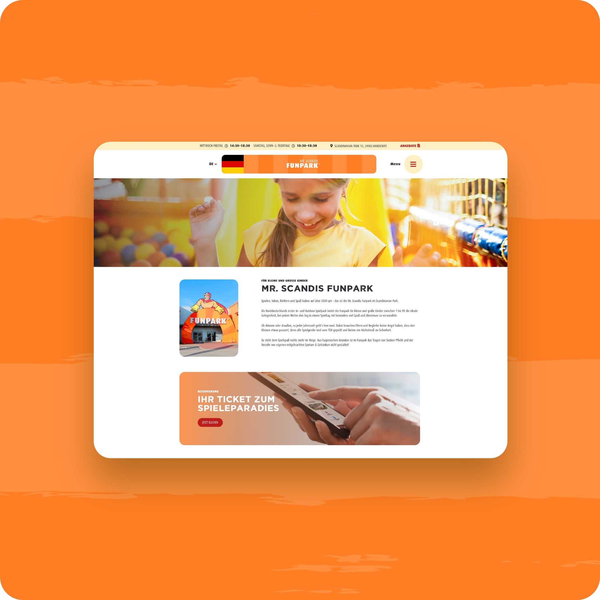 Scandipark relaunch Homepage mit mehreren Kacheln