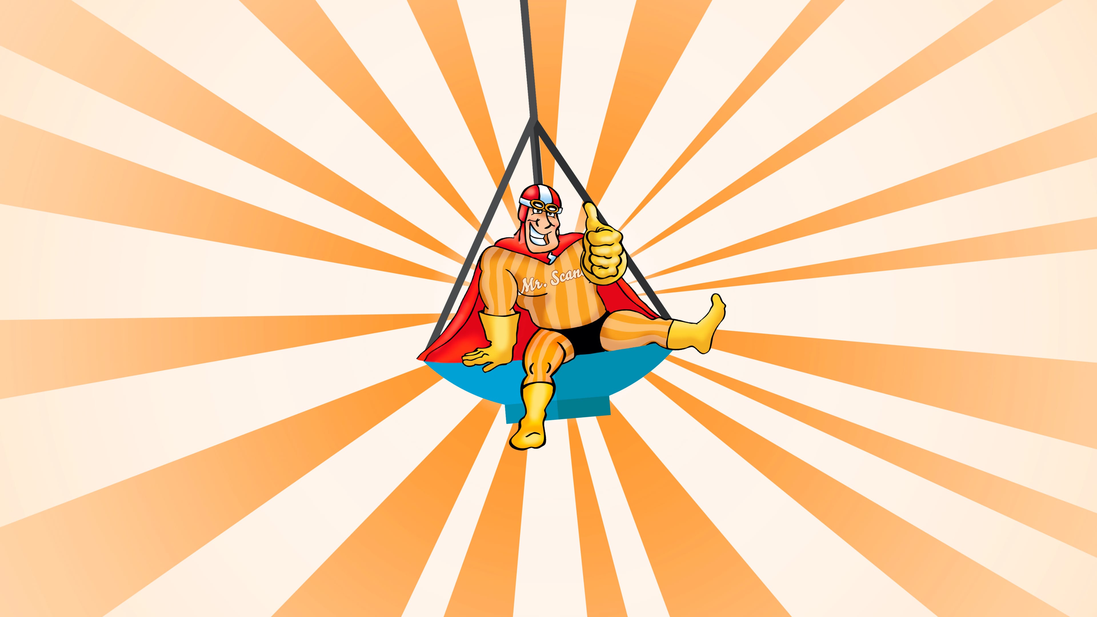 Mr Scandi sitzt auf einer Schaukel