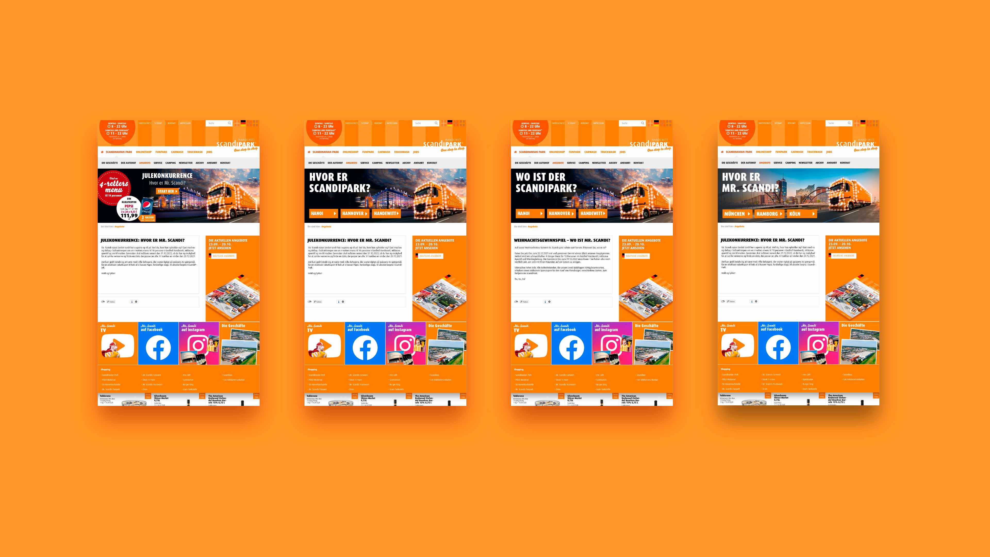 Vier Ausgaben des Scandipark Weihnachtsgewinnspiel