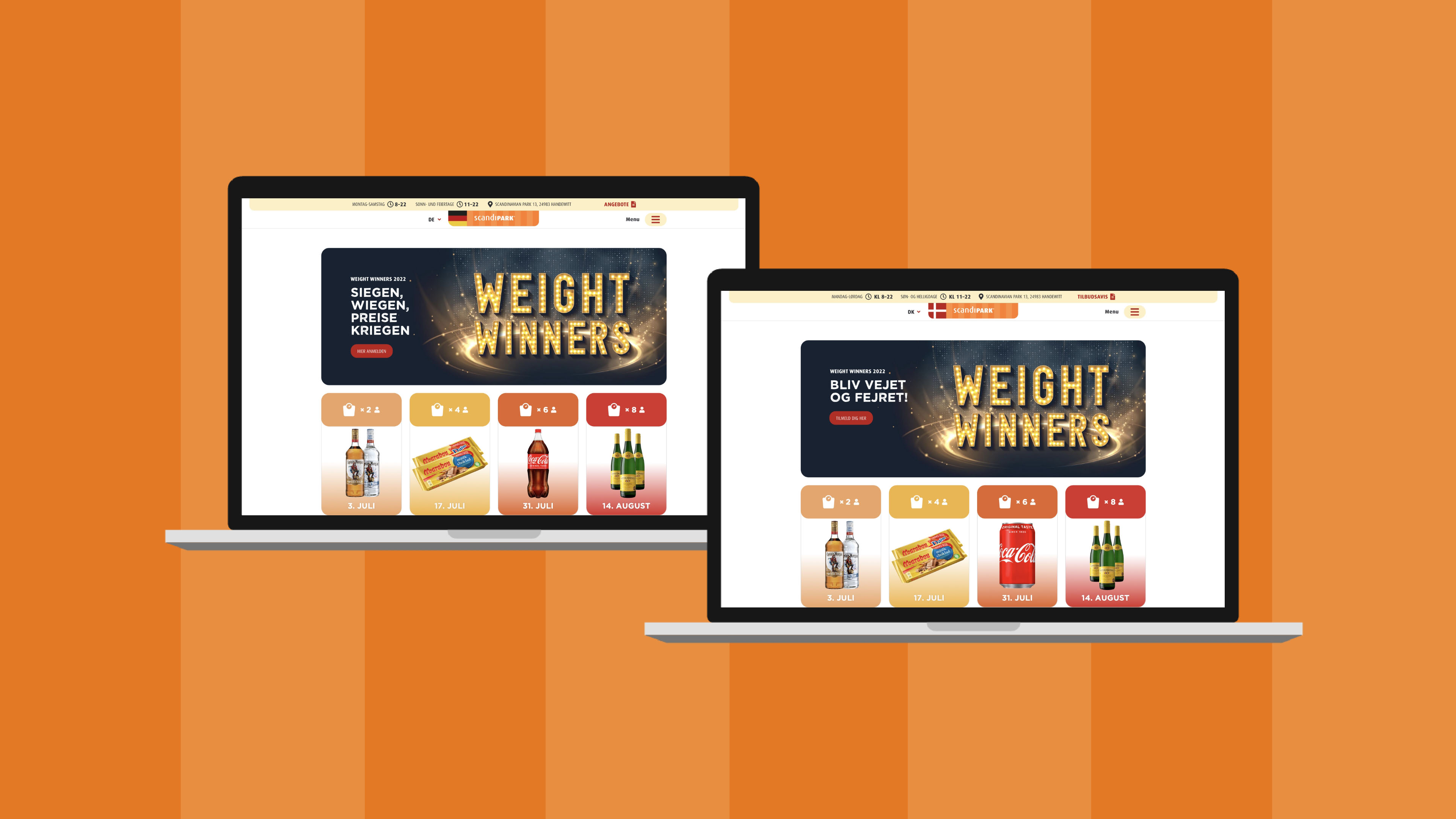 hochzwei_weightwinners_slider_01.jpg Zwei Laptops mit geöffneter Scandipark Homepage