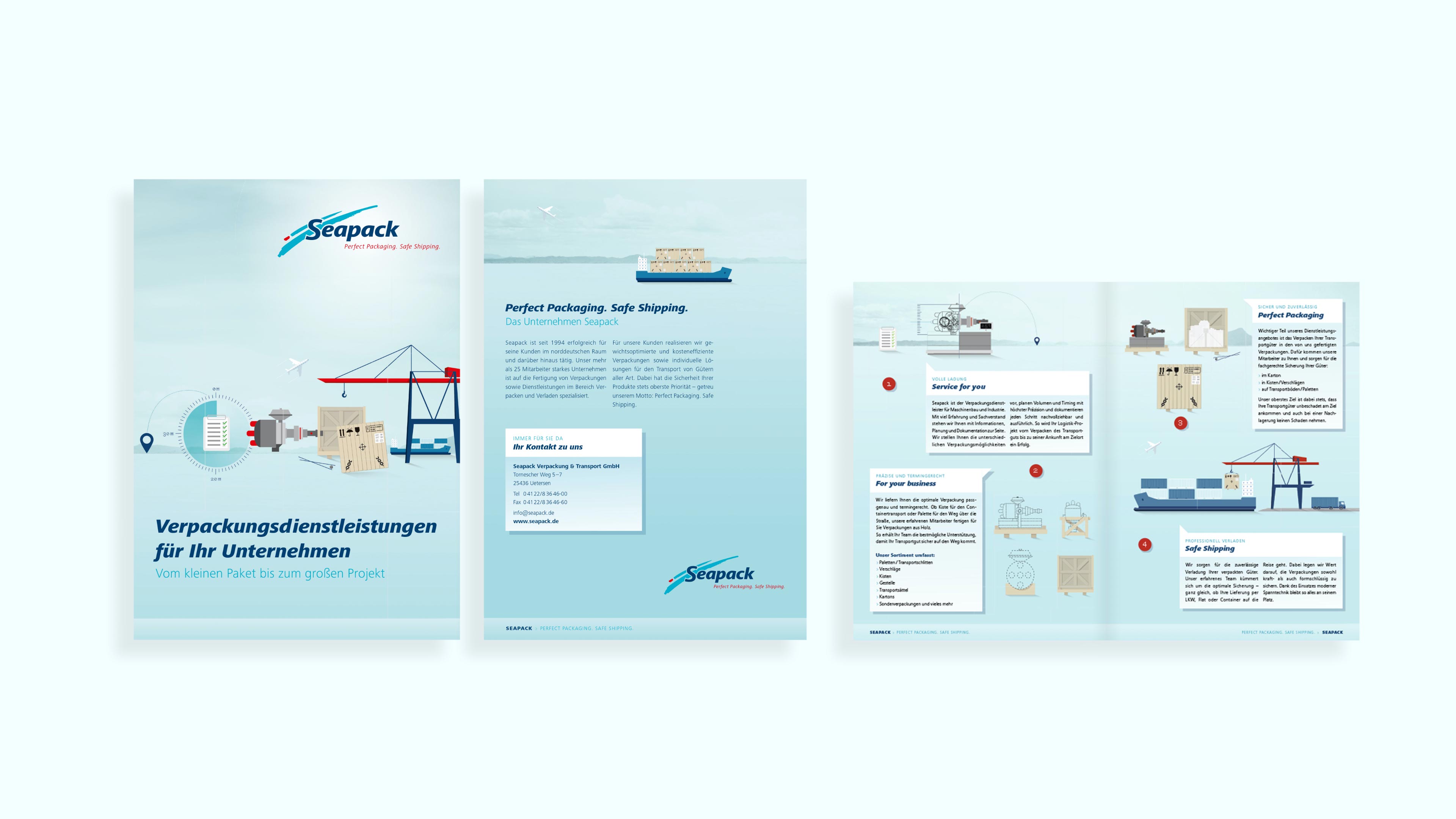 Drei Heftseiten von Seapack