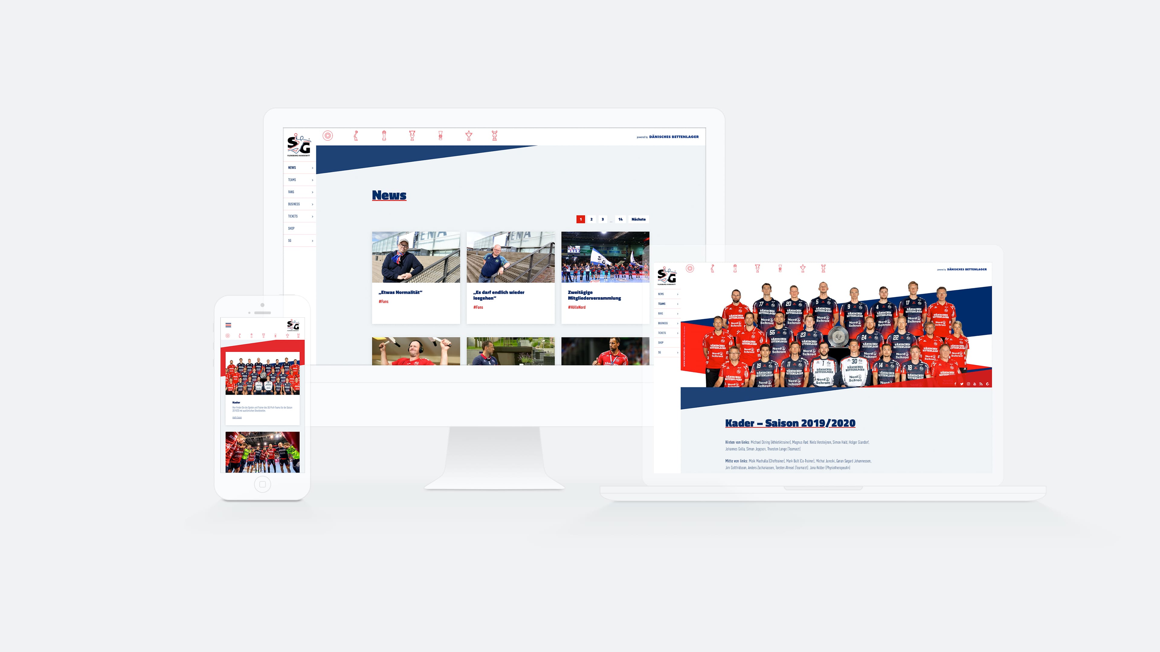 SG Seite in drei digitalen Ansichten