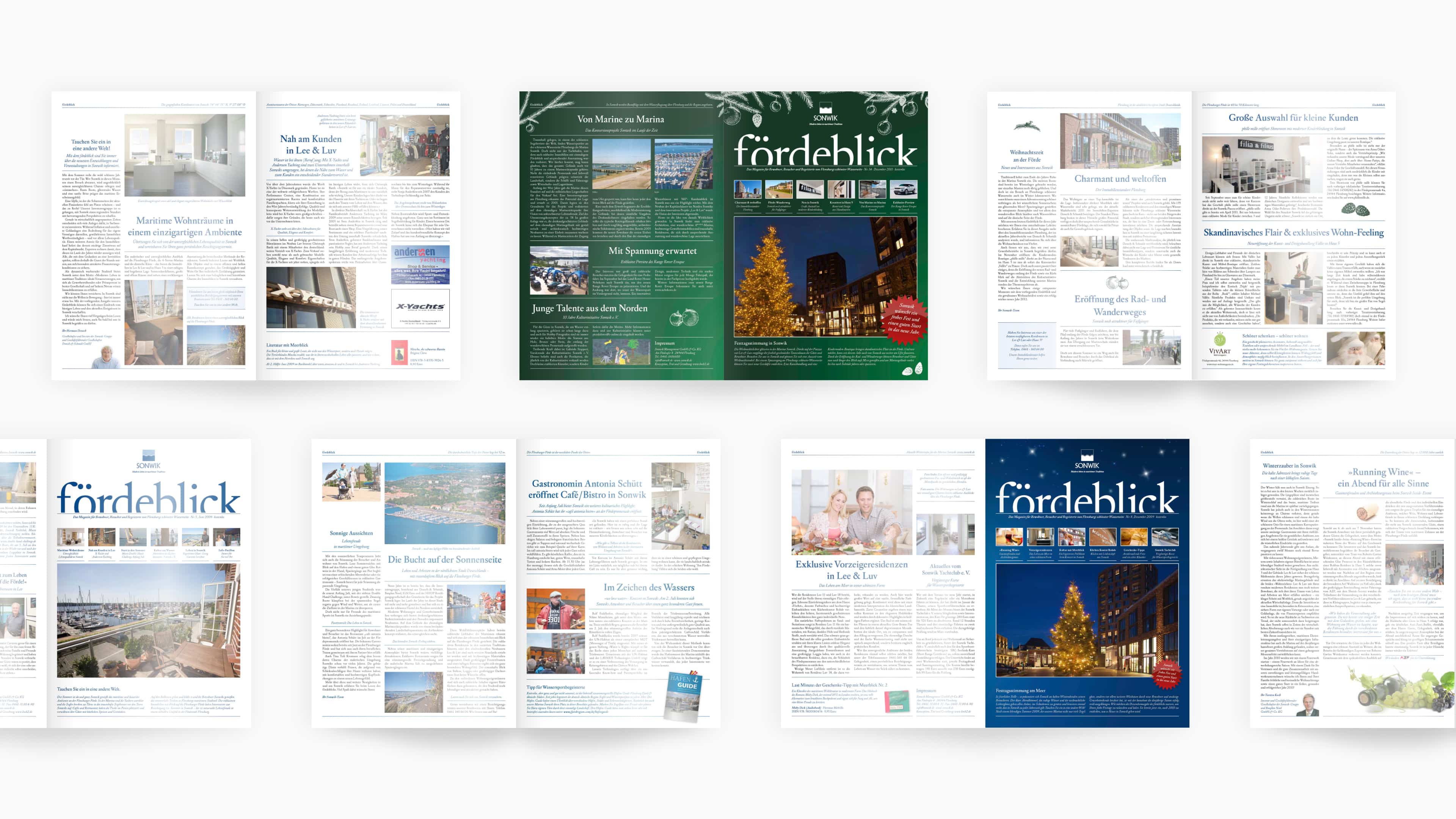 hochzwei_sonwik_slider_02.jpg Mehrere aufgeschlagene Fördeblick Magazine