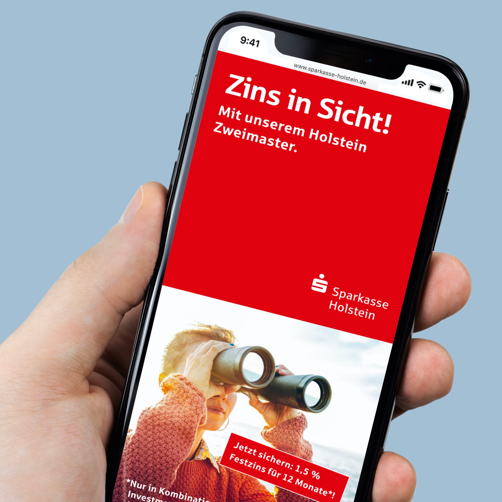 hochzwei_spho_teaser_02.jpg Nahaufnahme der Smartphone Ansicht von der Sparkasse Holstein