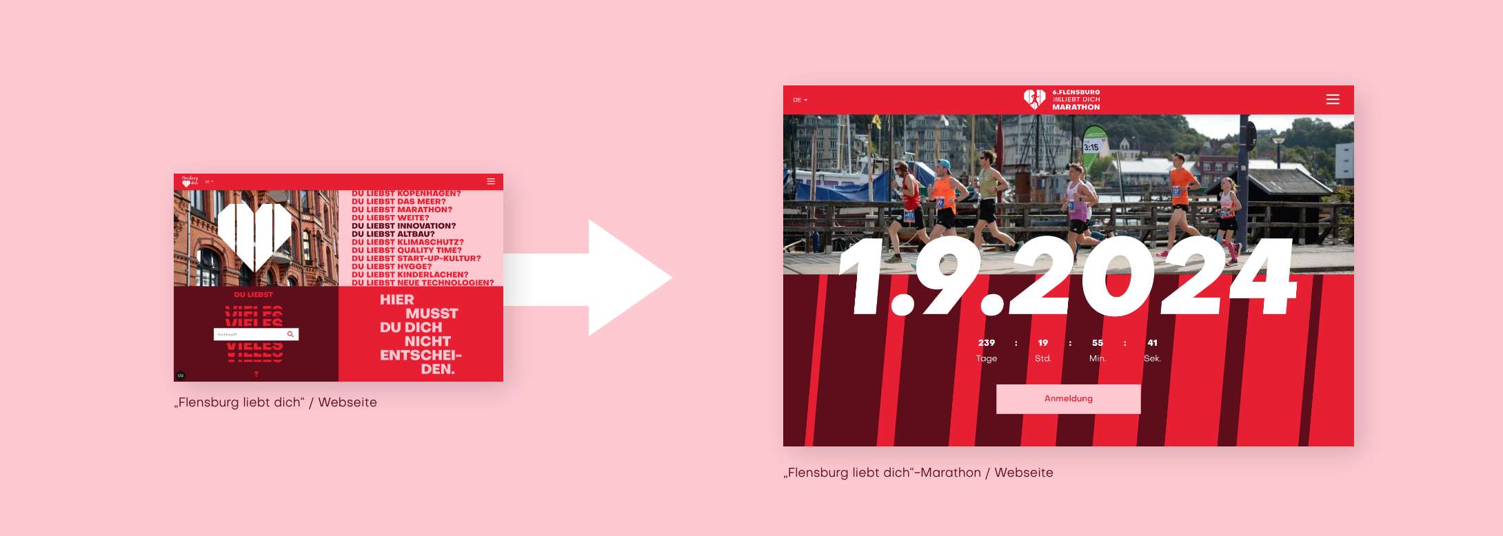 Ähnliches Design für die Marathon-Seite