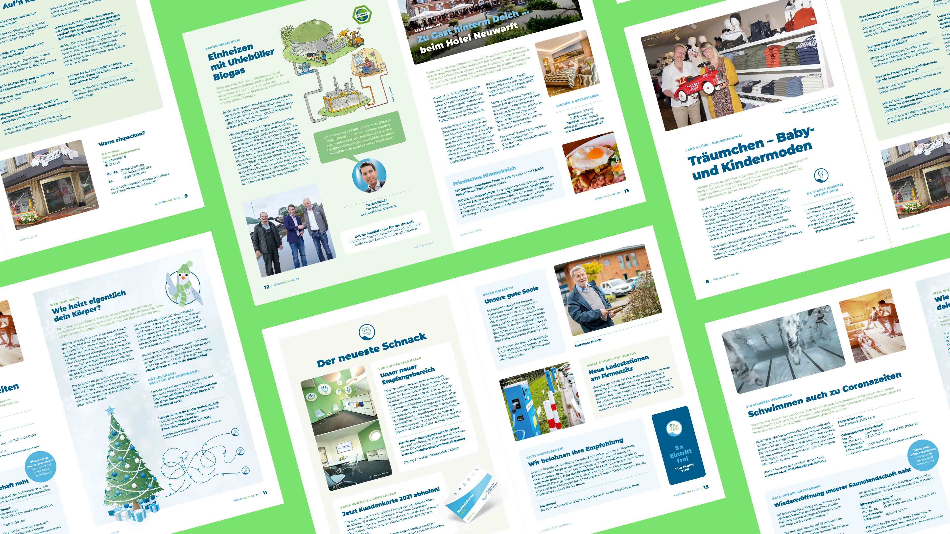 Mehrere Artikelausschnitte der Stadtwerke NF