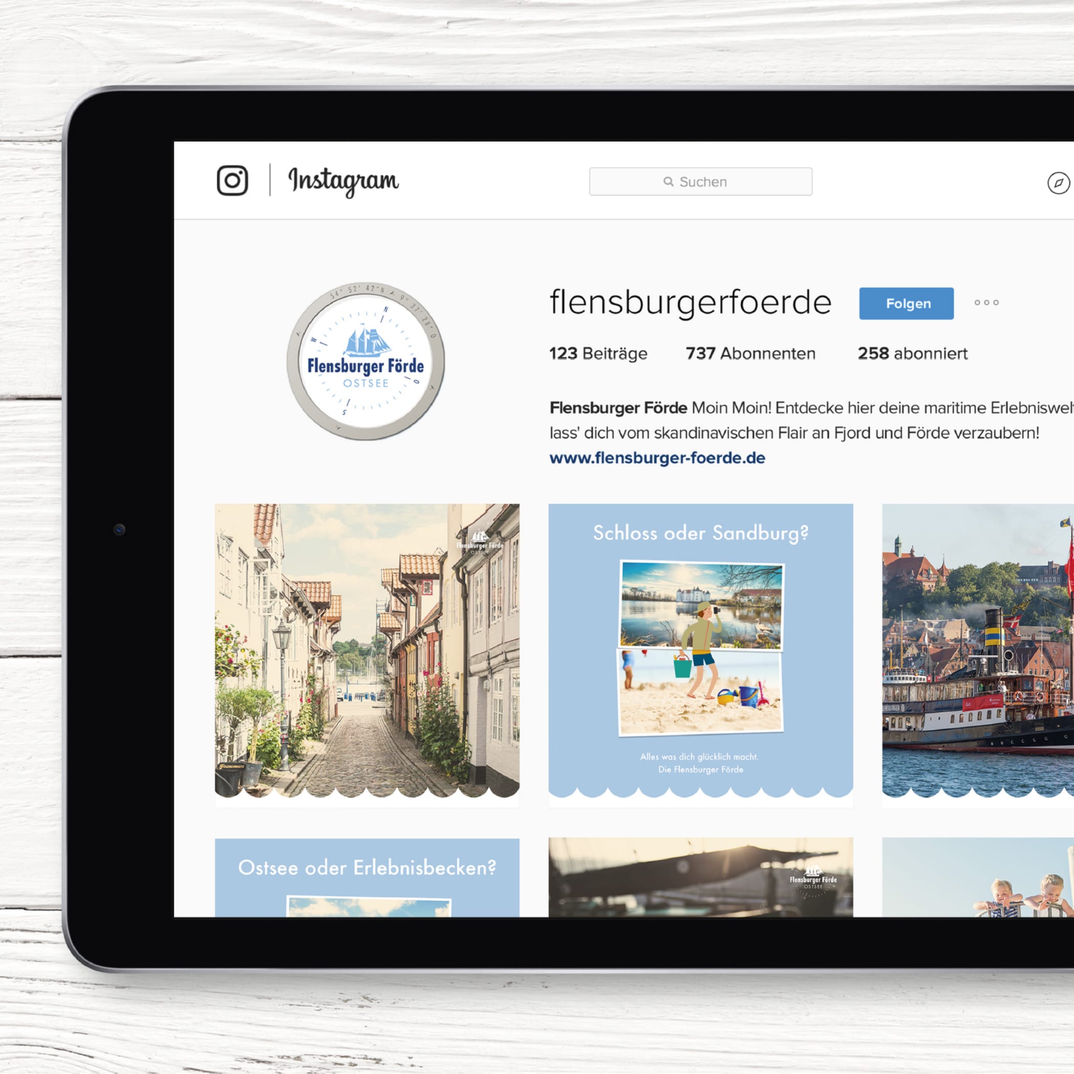 hochzwei_taff_teaser_04.jpg Instagram Seite der Flensburger Foerde in Ipad Ansicht