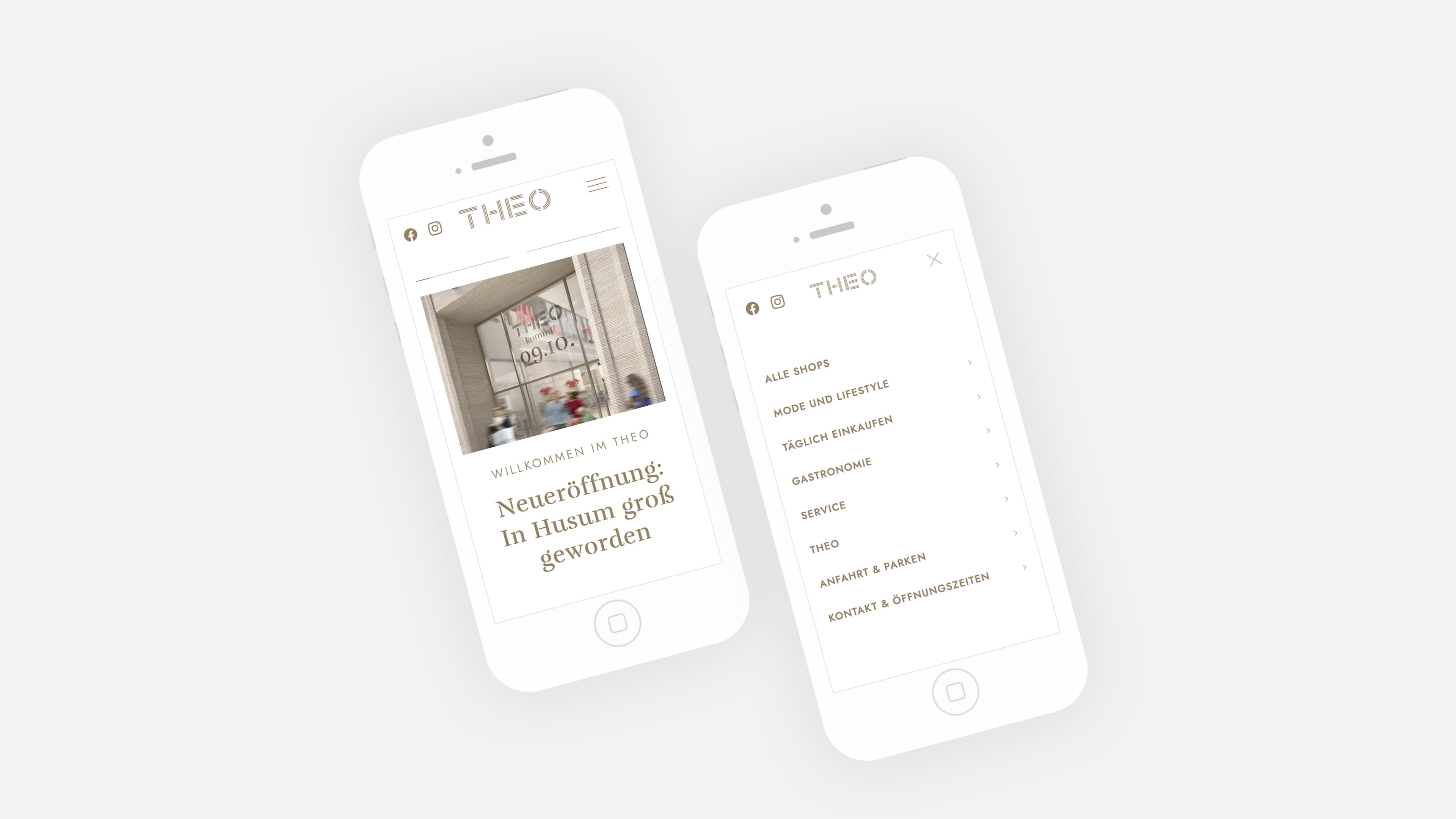 Theo homepage in mobiler Ansicht