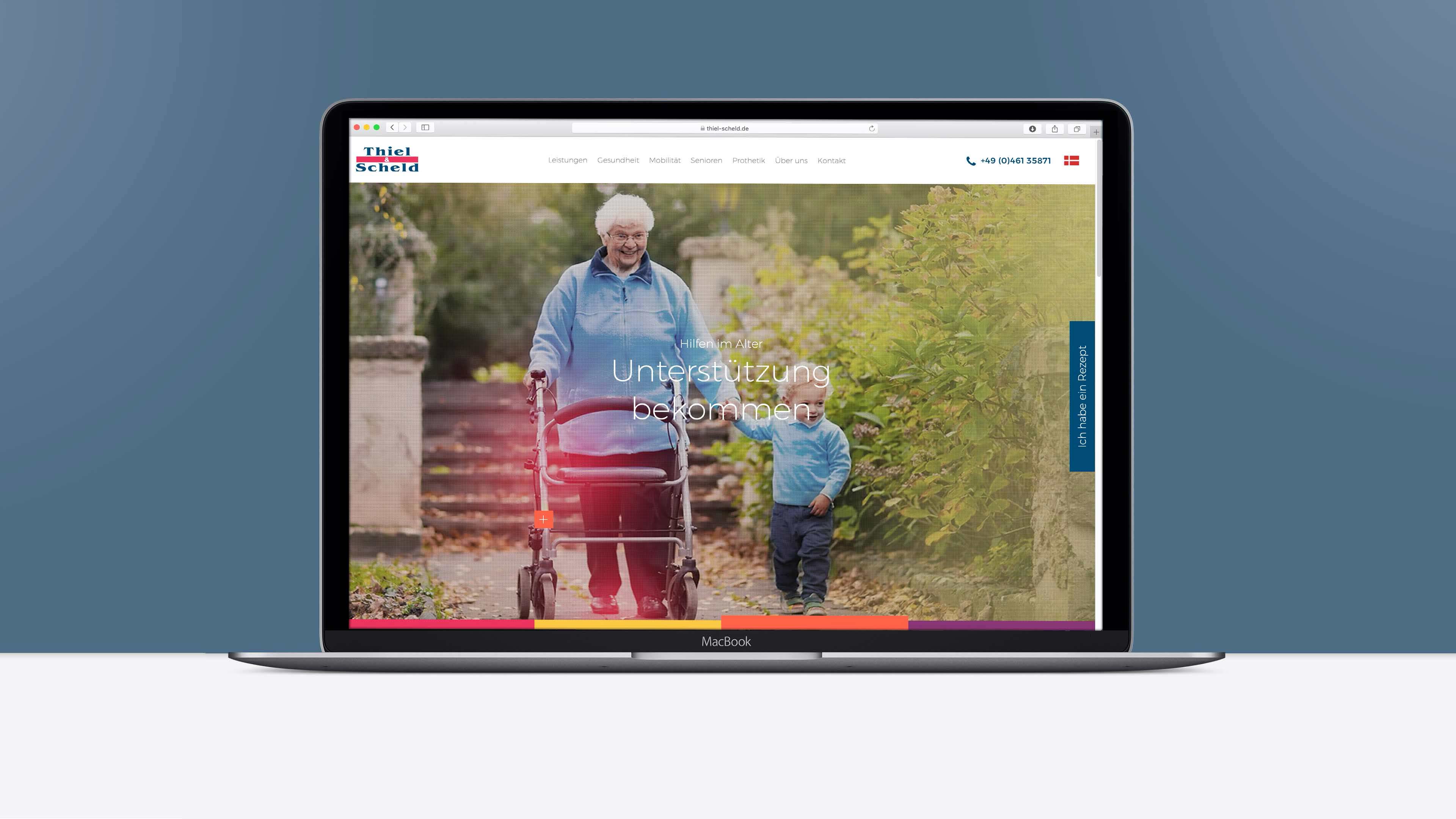 Desktopansicht der Thiel und Scheld Homepage